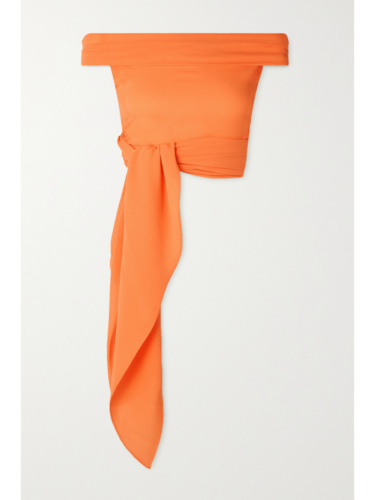 Cortana Sen Off-the Shoulder Draped Silk Top In Orange