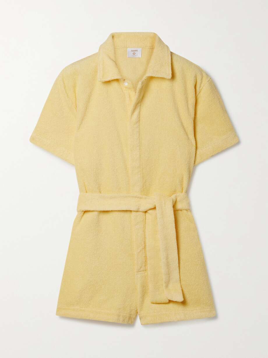 Belted Terry Playsuit Lemon