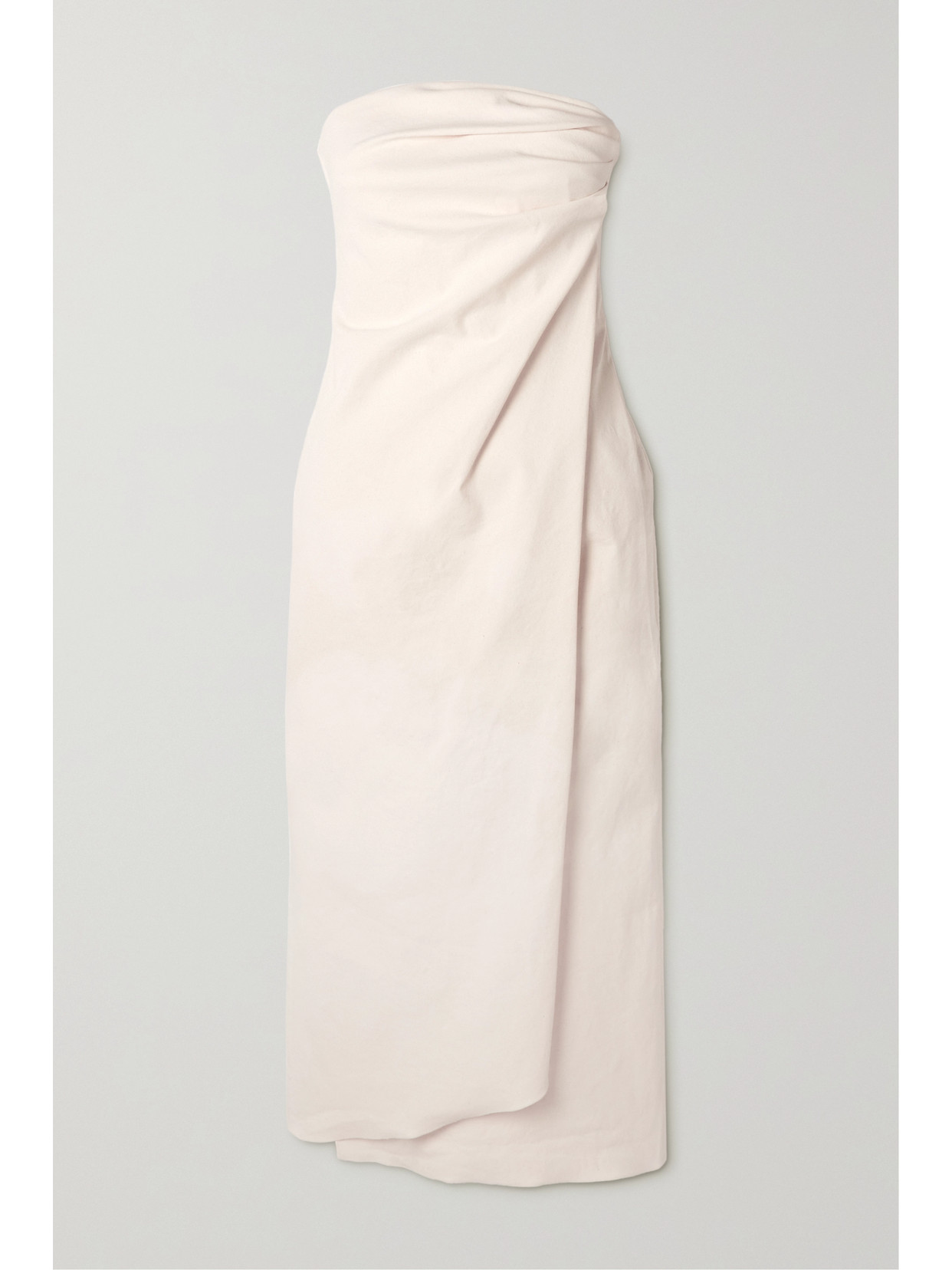 Cortana Romy Draped Cotton-blend Midi Dress