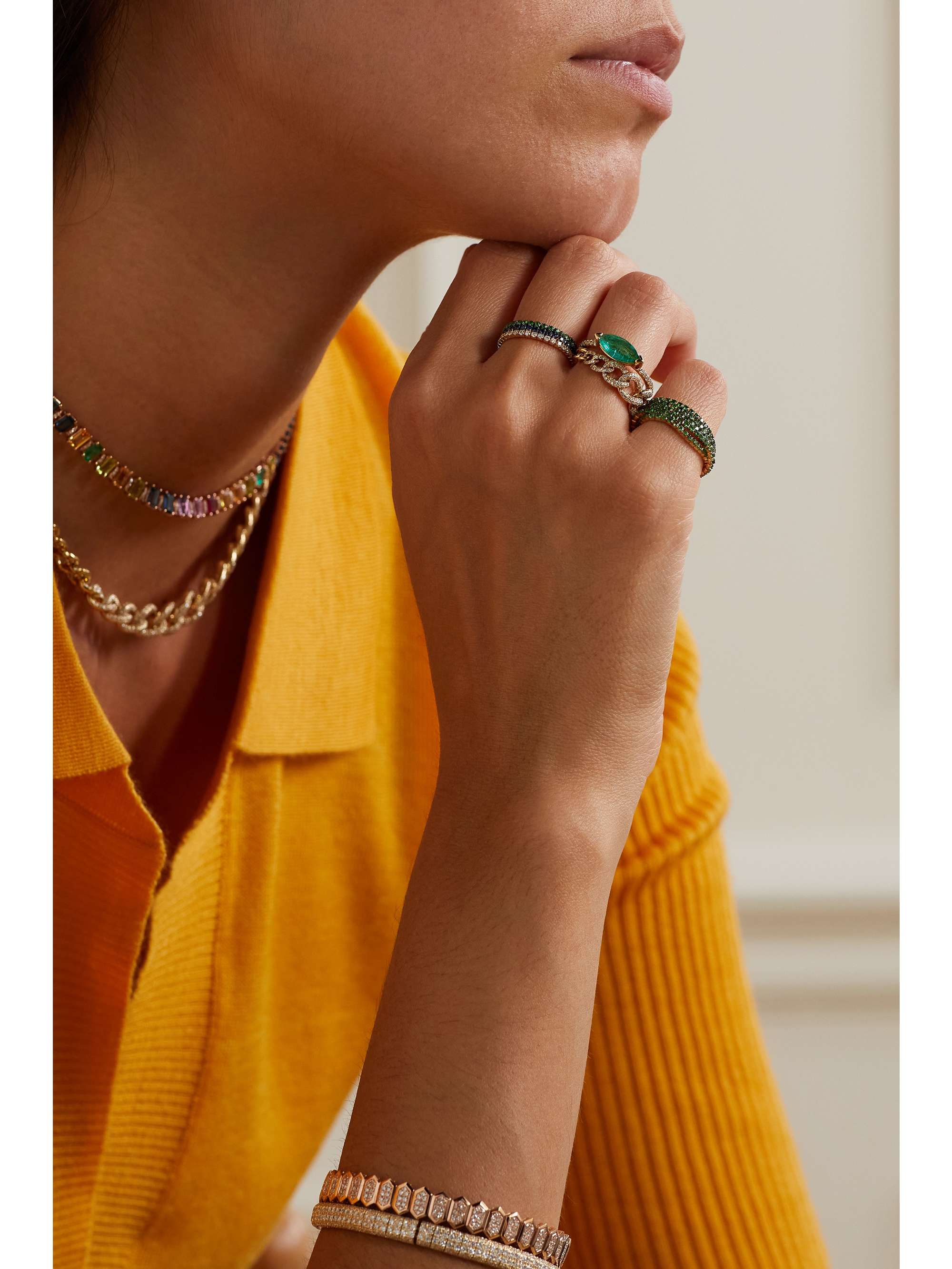 SHAY Bague en or 18 carats (750/1000) et pierres multiples