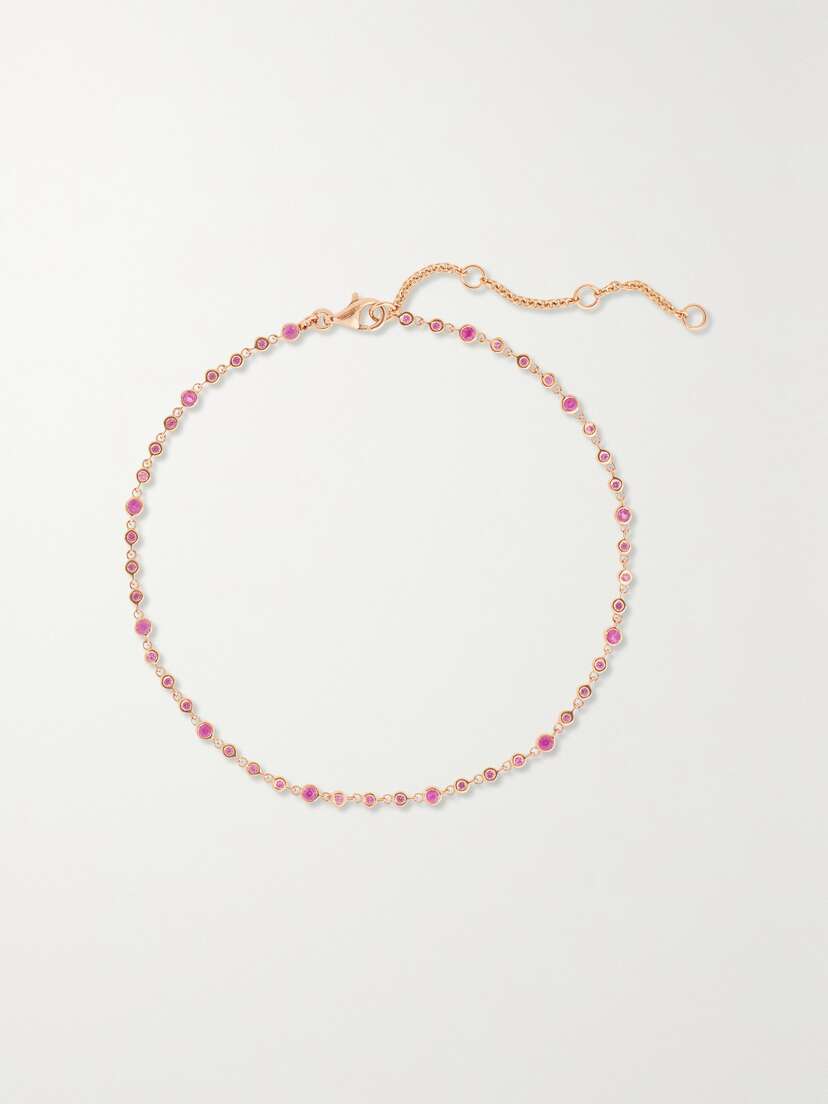 SHAY 18-karat Rose Gold Sapphire Anklet