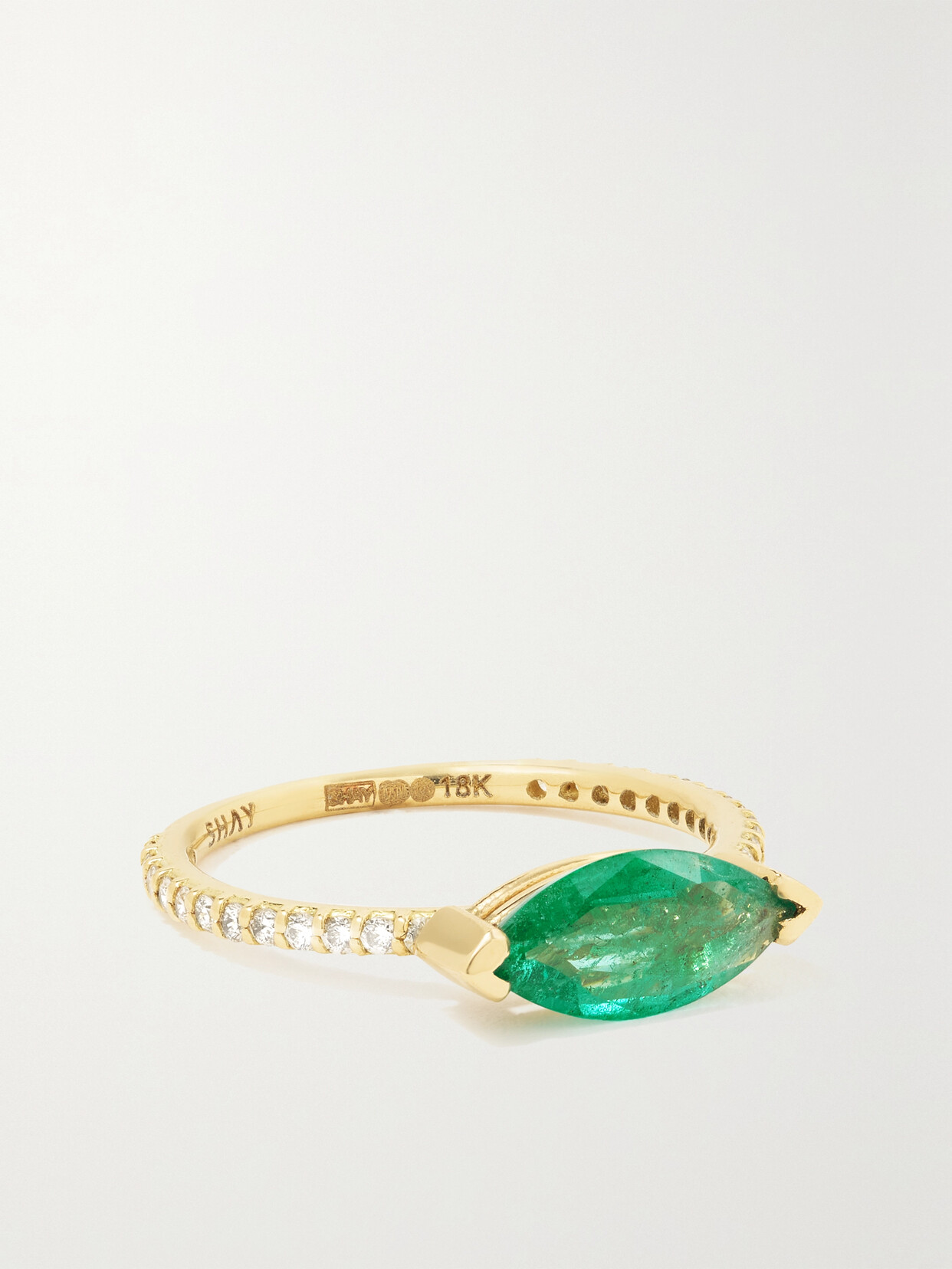 SHAY 18-karat Gold, Emerald And Diamond Ring - 6