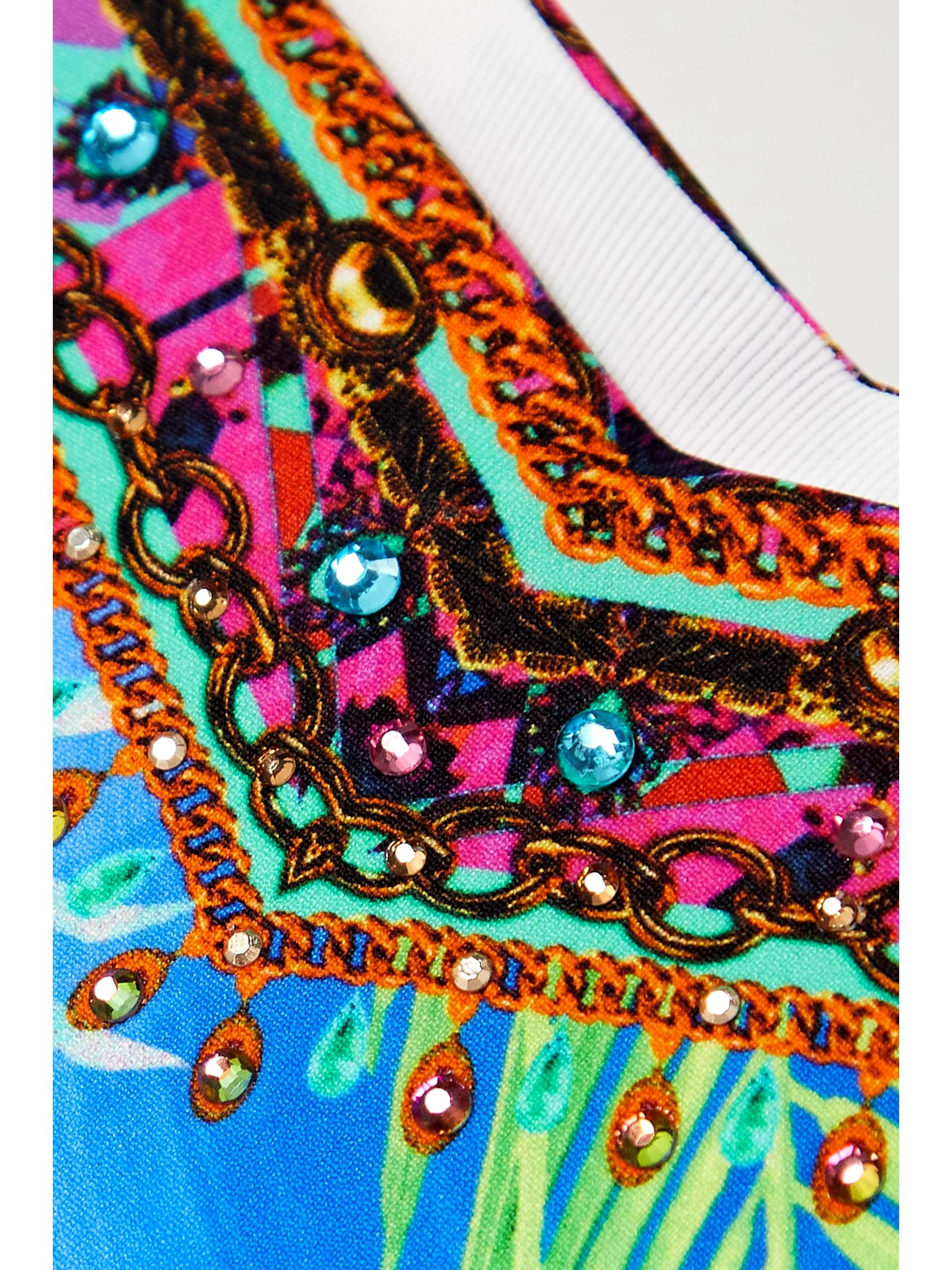 CAMILLA Crystal-embellished printed bikini briefs