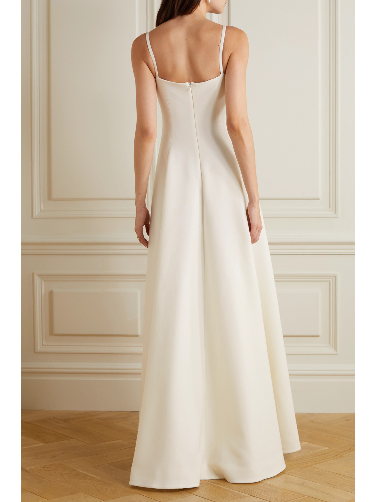 Emilia Wickstead Oceania Wool-crepe Gown In Ivory