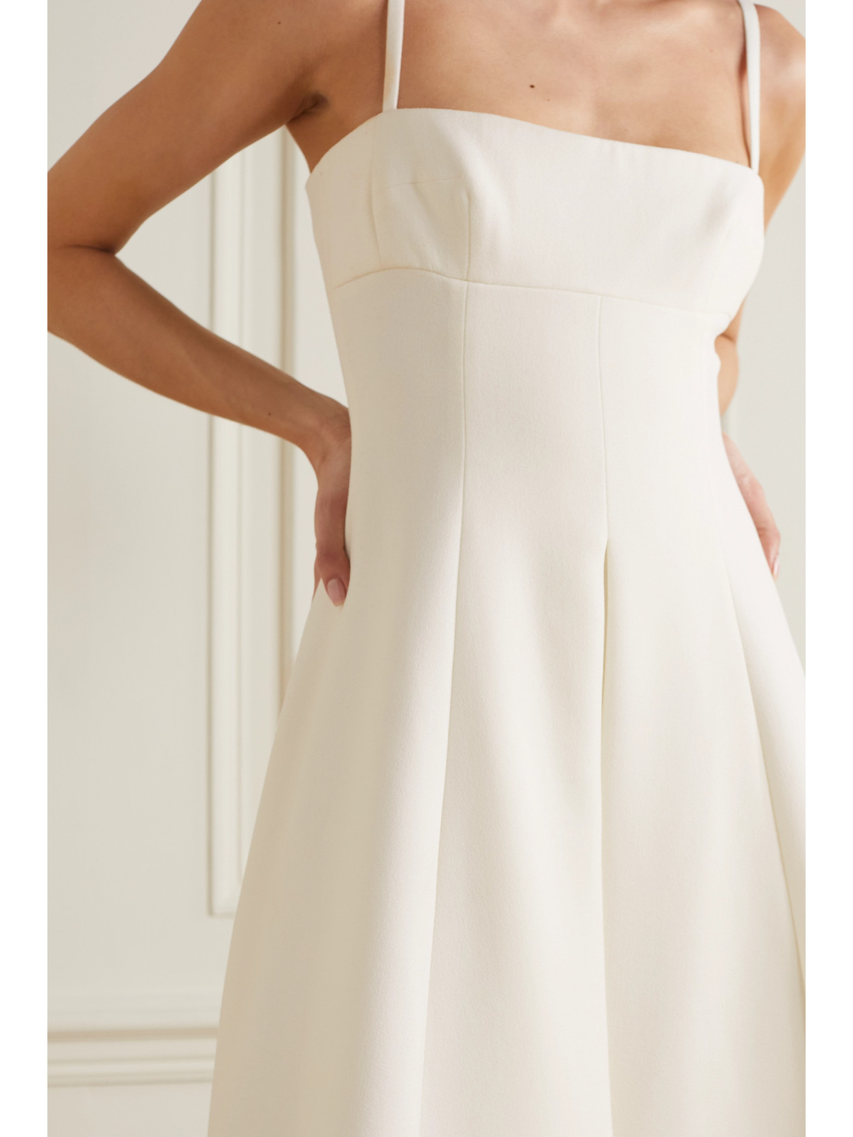 Emilia Wickstead Oceania Wool-crepe Gown In Ivory