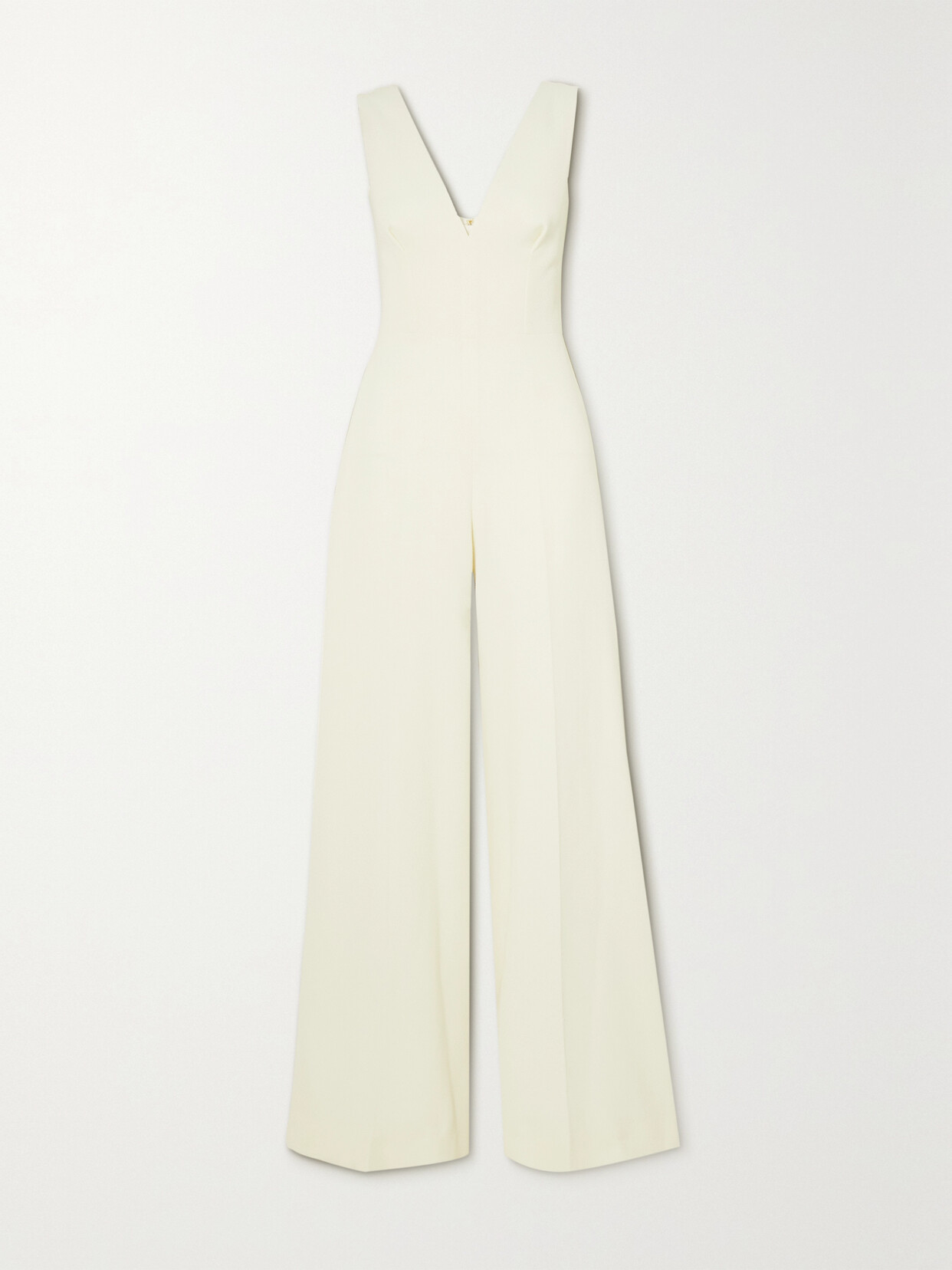 Emilia Wickstead Ross Crepe Wide-leg Jumpsuit In Ivory