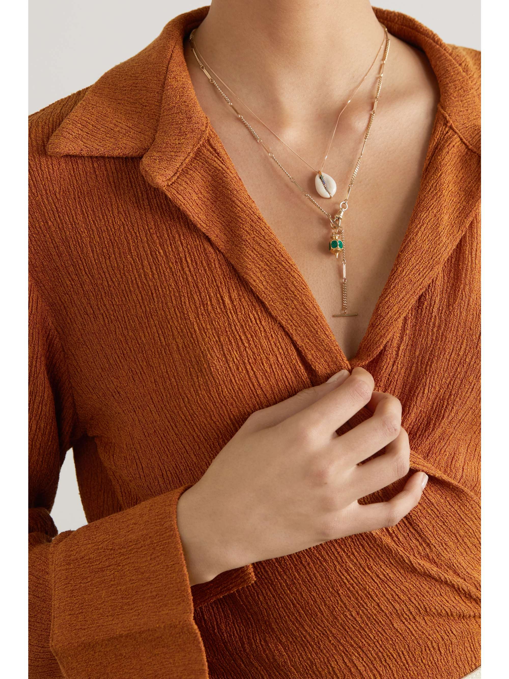 PASCALE MONVOISIN Petra N°4 + Germain 9K 黄金、树脂、钻石项链