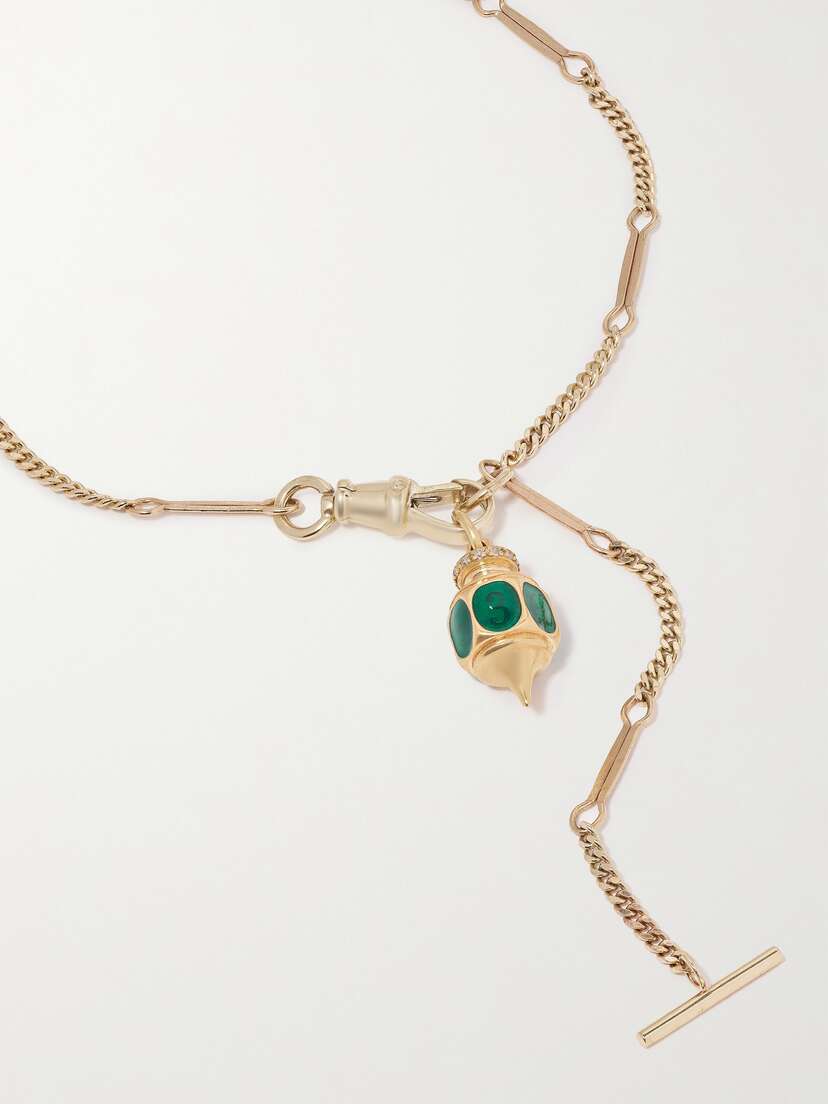 Pascale Monvoisin Petra N°4 + Germain 9-karat Gold, Resin And Diamond Necklace