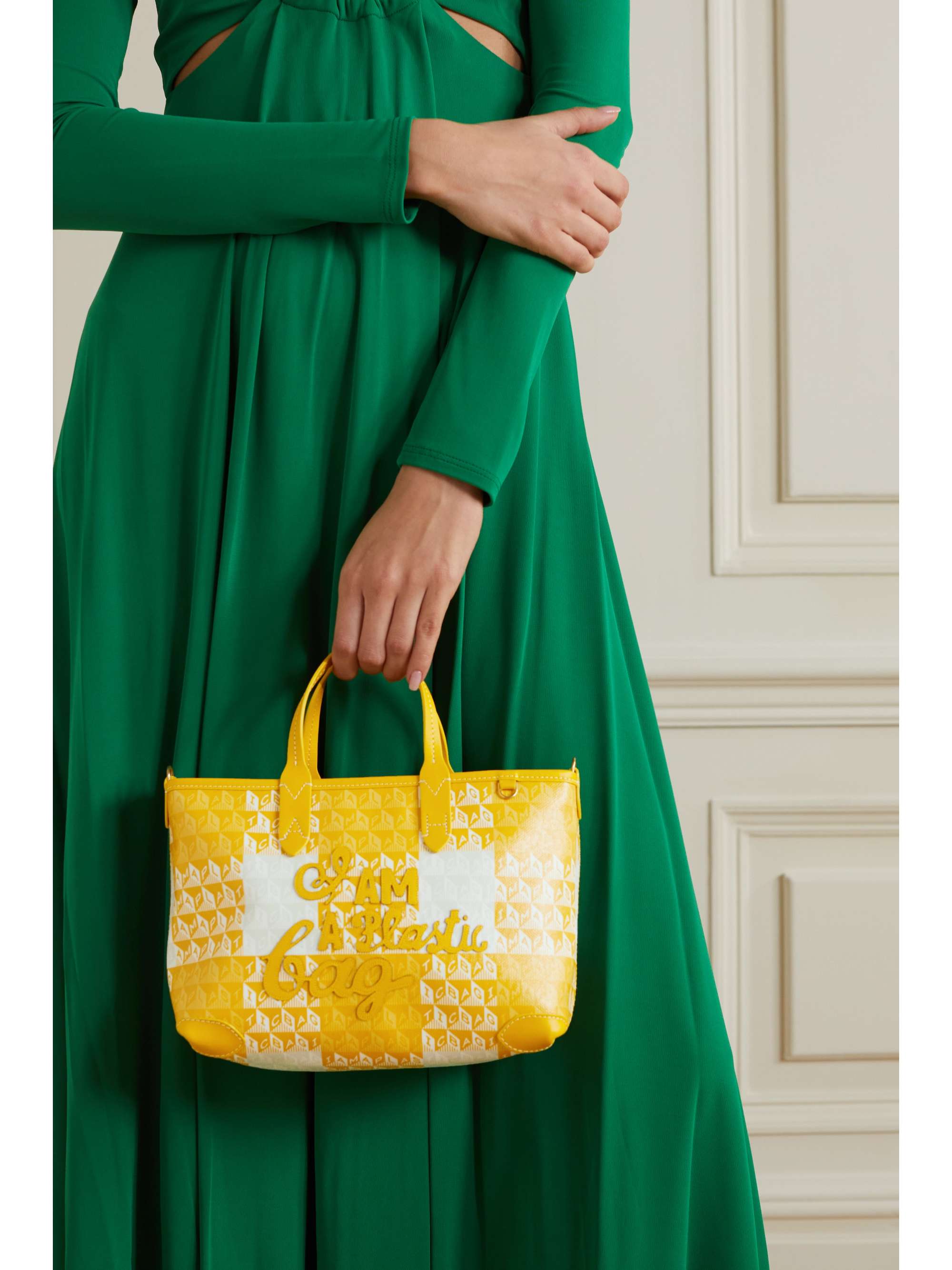 ANYA HINDMARCH I Am A Plastic Bag leathertrimmed printed coatedcanvas