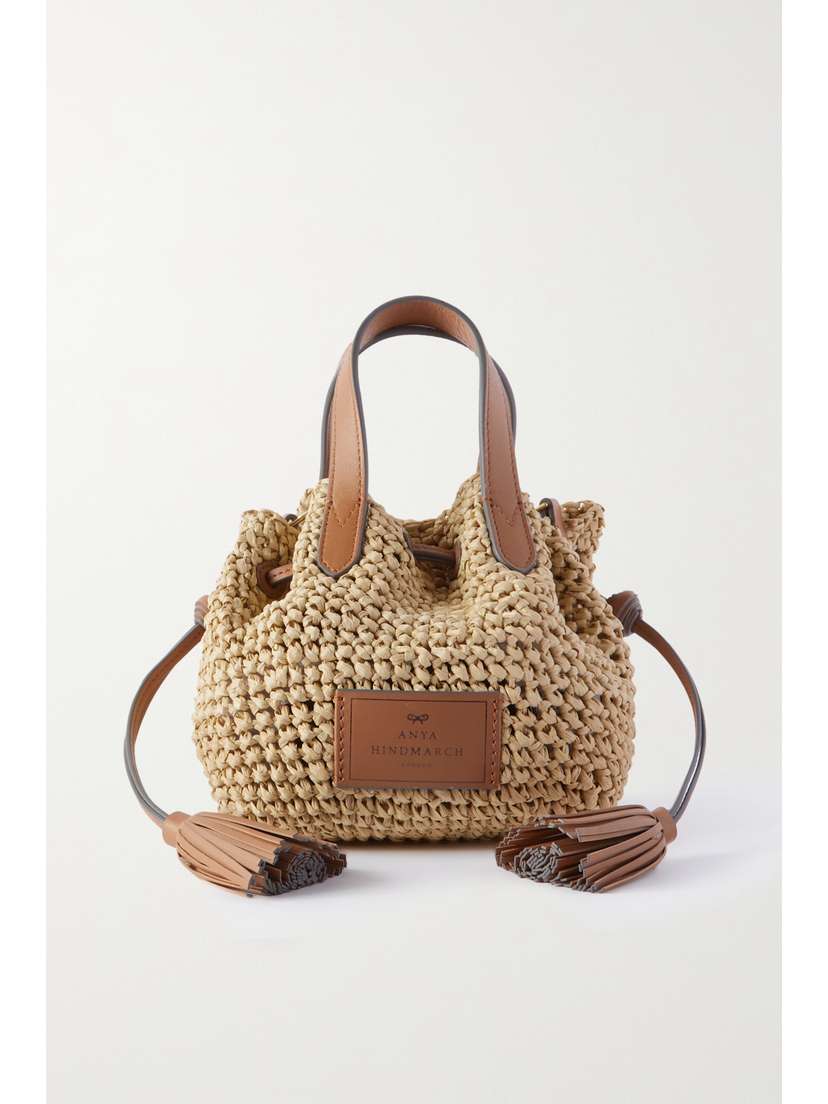 Anya Hindmarch Small Leather-trimmed Woven Raffia Tote - - One size