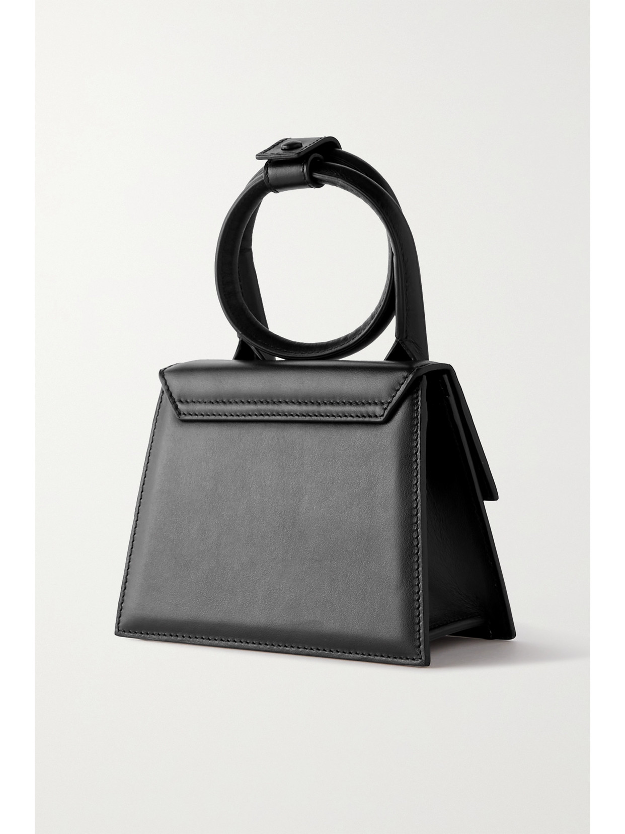 Jacquemus Le Chiquito Noeud Leather Top Handle Bag In Black