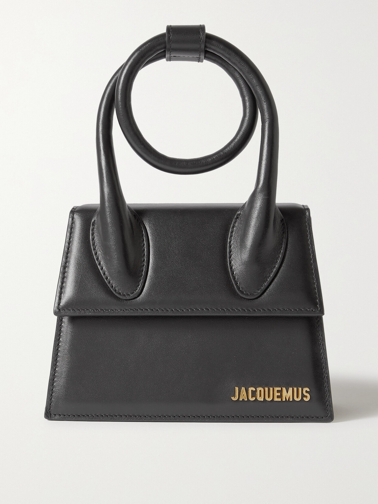 Jacquemus The Chiquito Noeud Leather Shoulder Bag In Black