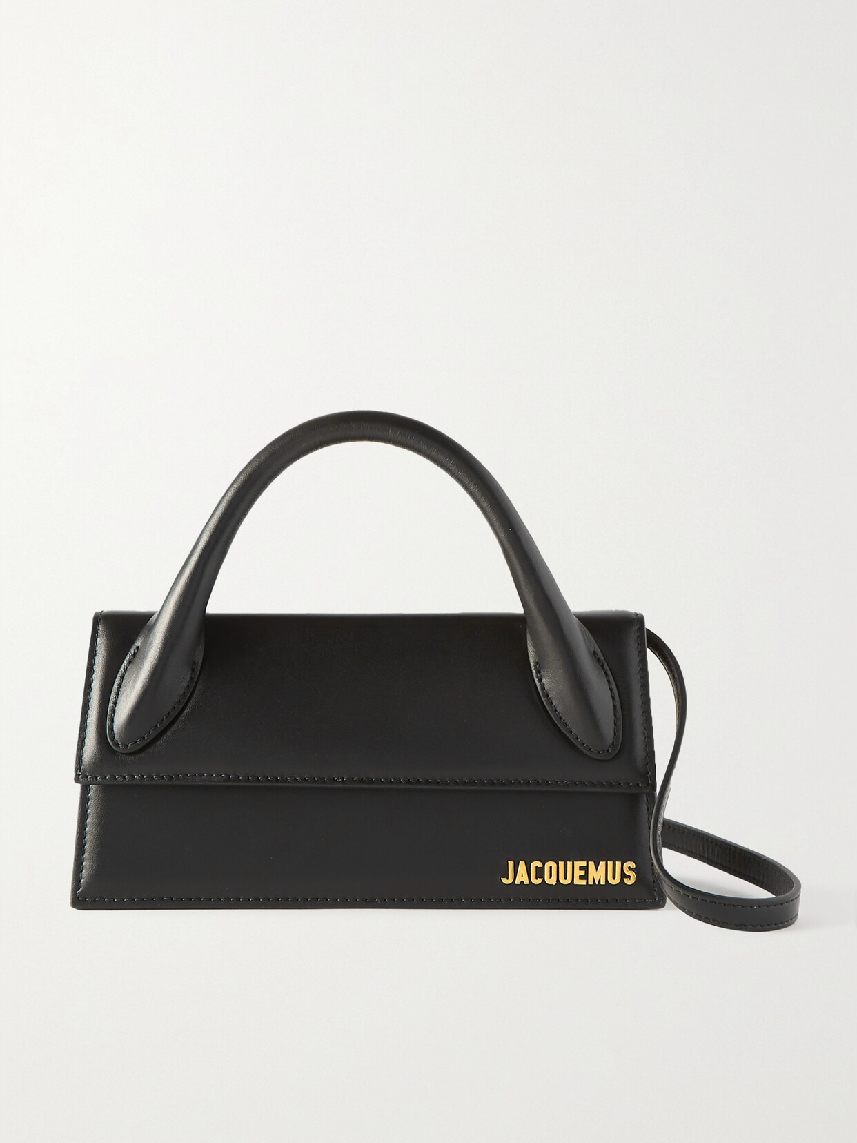 Shop Jacquemus Le Chiquito Long Leather Tote In Black