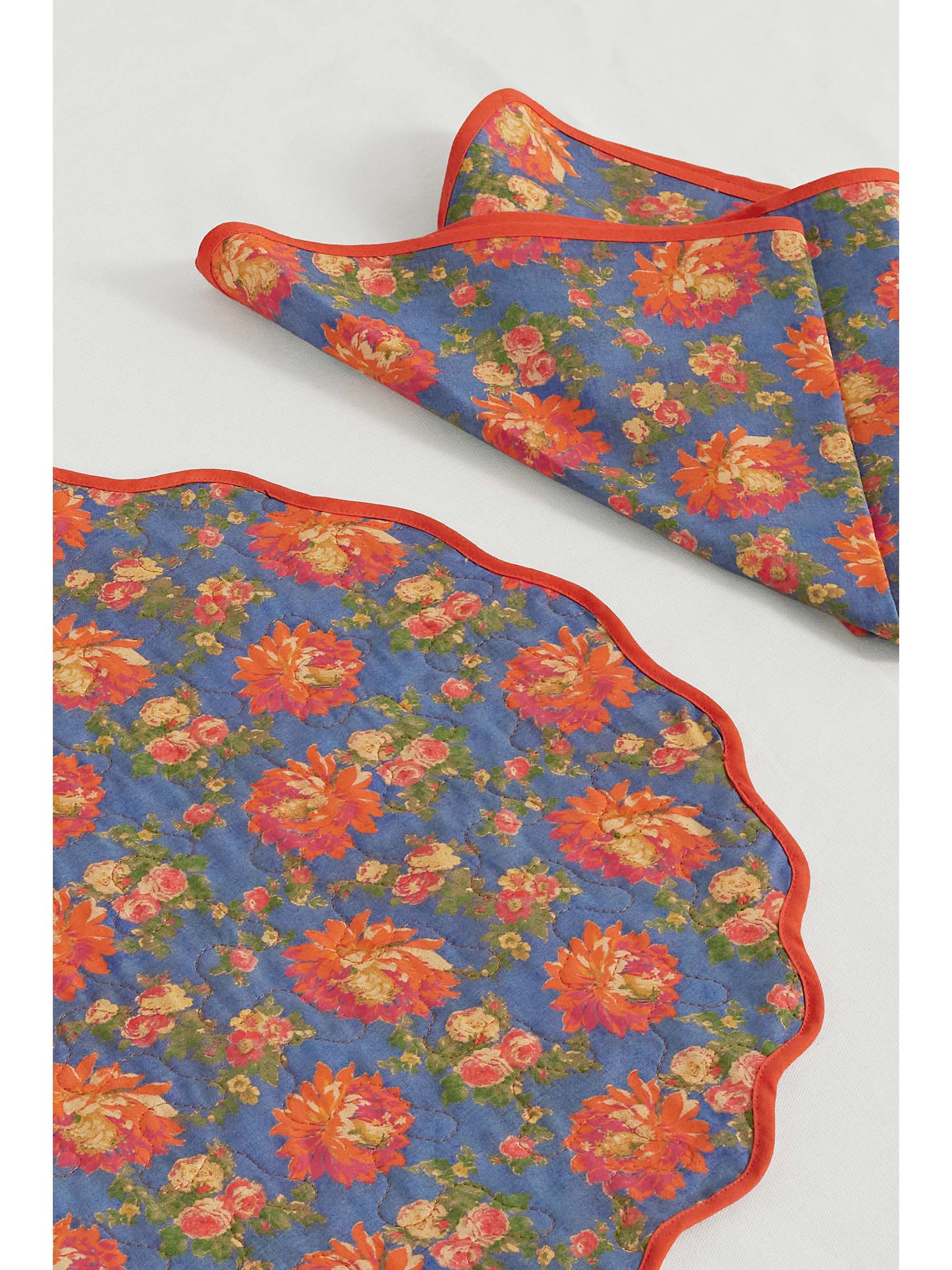 LORETTA CAPONI Floral-print cotton placemat and napkin set