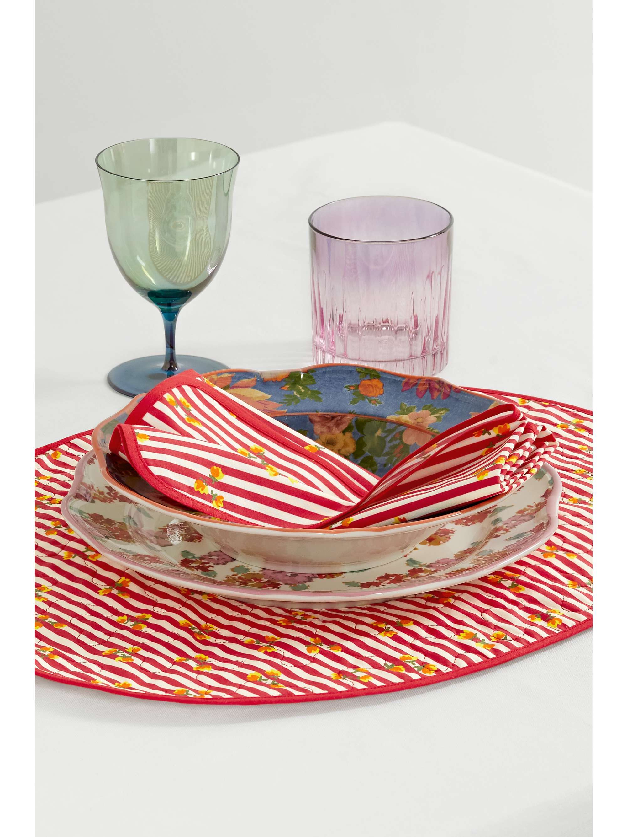LORETTA CAPONI Printed cotton placemat and napkin set