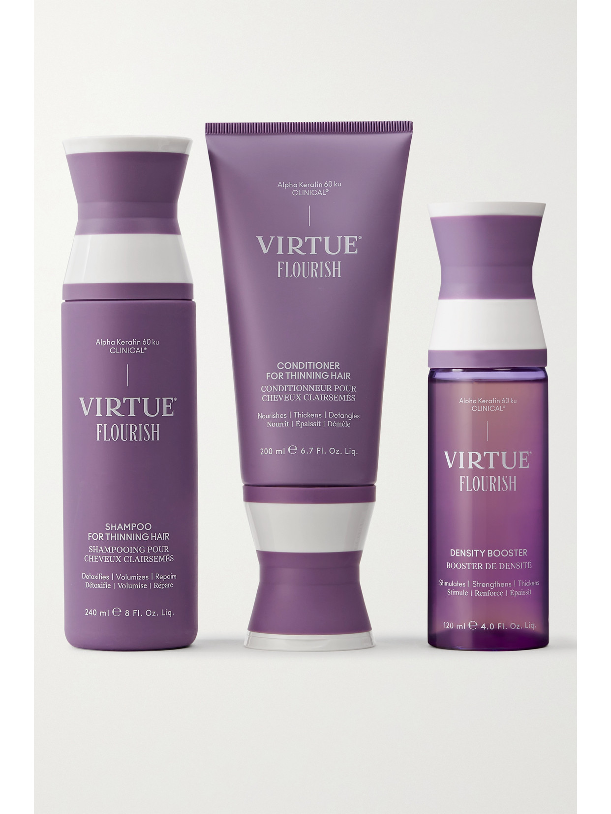 Virtue Flourish Nightly Intensive Hair Rejuvenation Treatment Hair Kit 3 Piece In Colorless