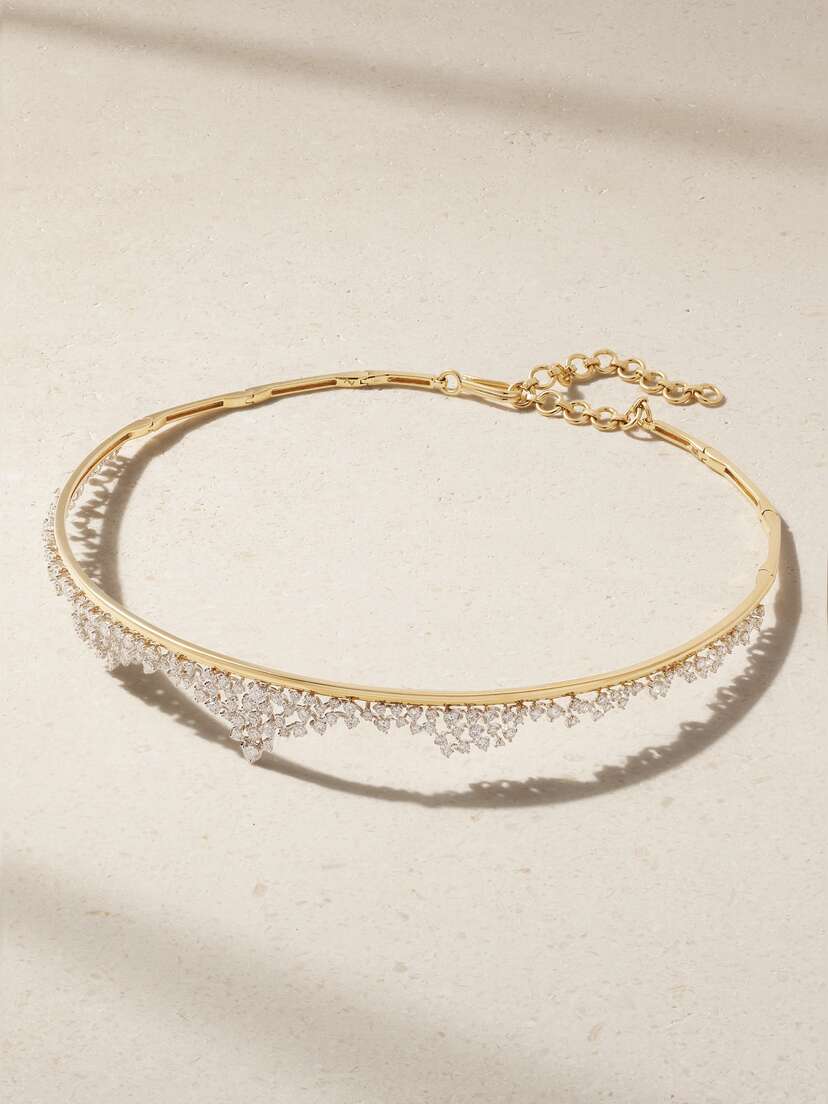Ananya Scatter 18-karat Yellow And White Gold Diamond Choker