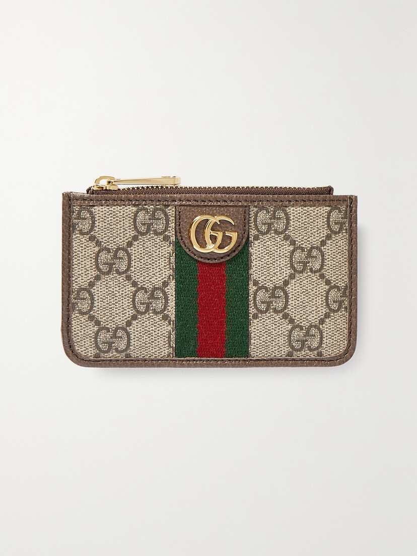 Gucci Ophidia Textured Leather-trimmed Printed Coated-canvas Cardholder
