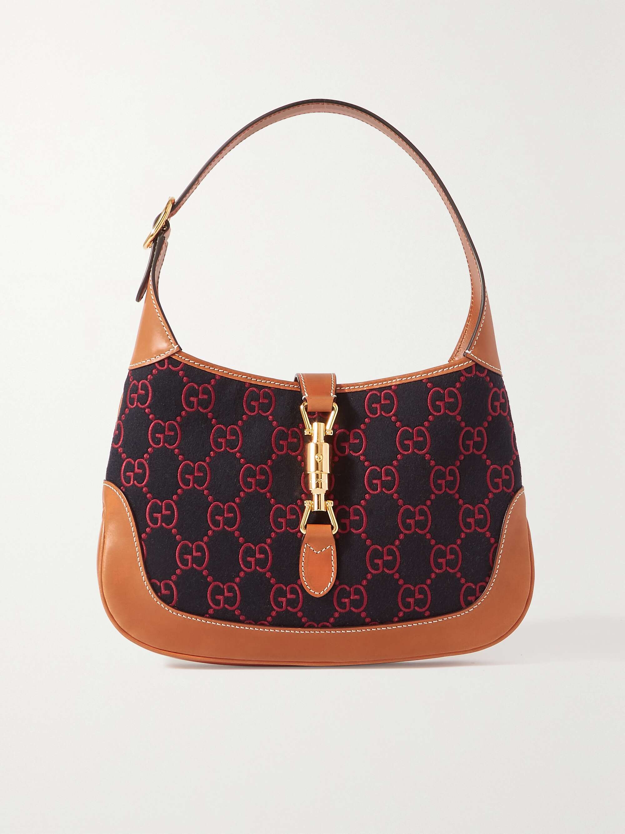 Blue Jackie 1961 small wool-jacquard and leather shoulder bag | GUCCI |  NET-A-PORTER