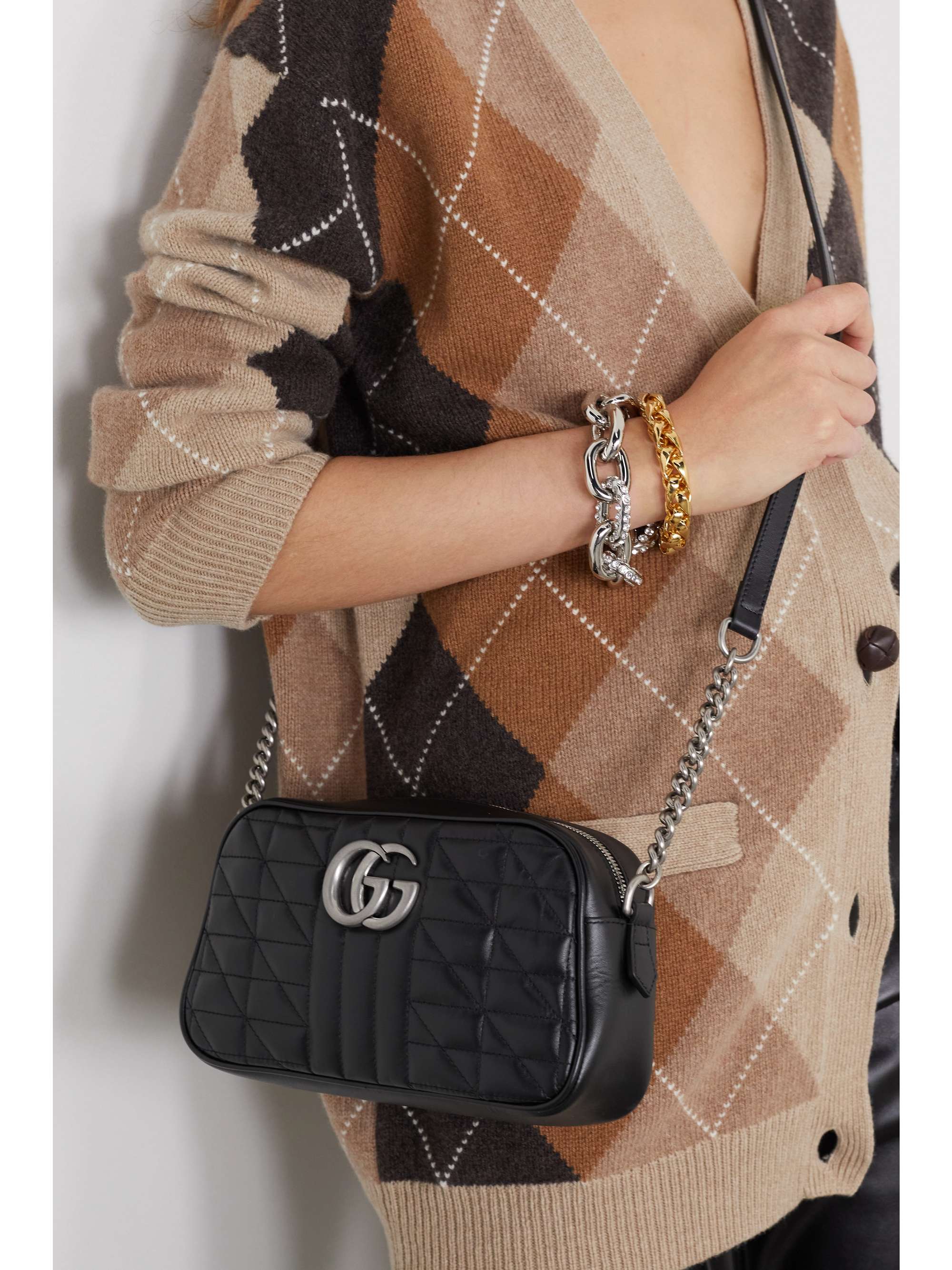 GG small matelassé leather shoulder bag