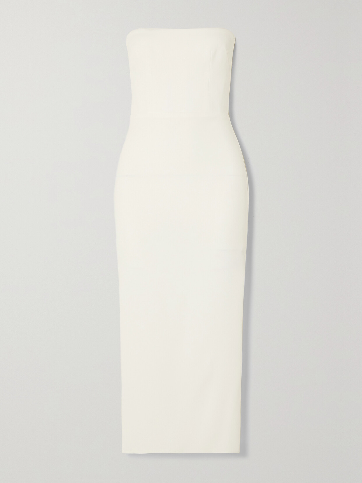 Alex Perry Callan Strapless Crepe Midi Dress In White