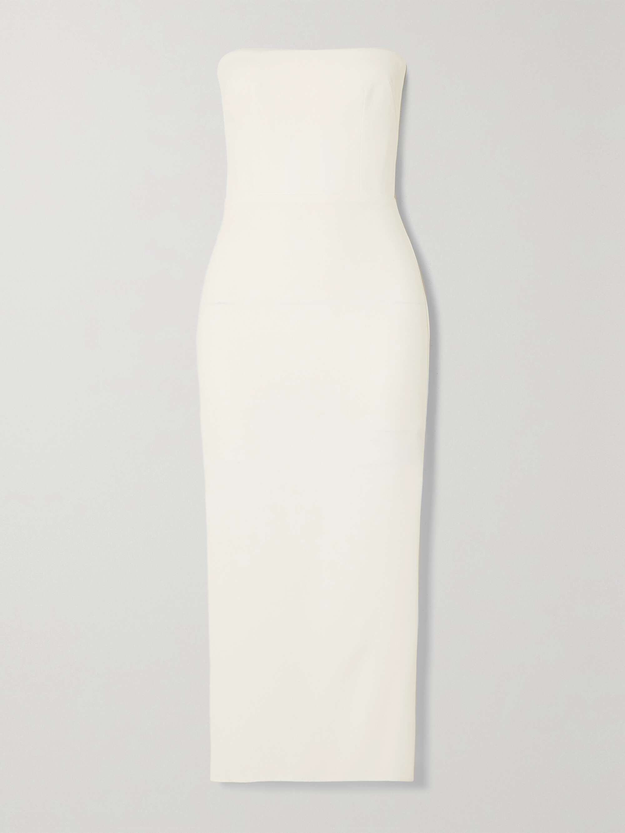 White Callan strapless crepe midi dress | ALEX PERRY | NET-A-PORTER