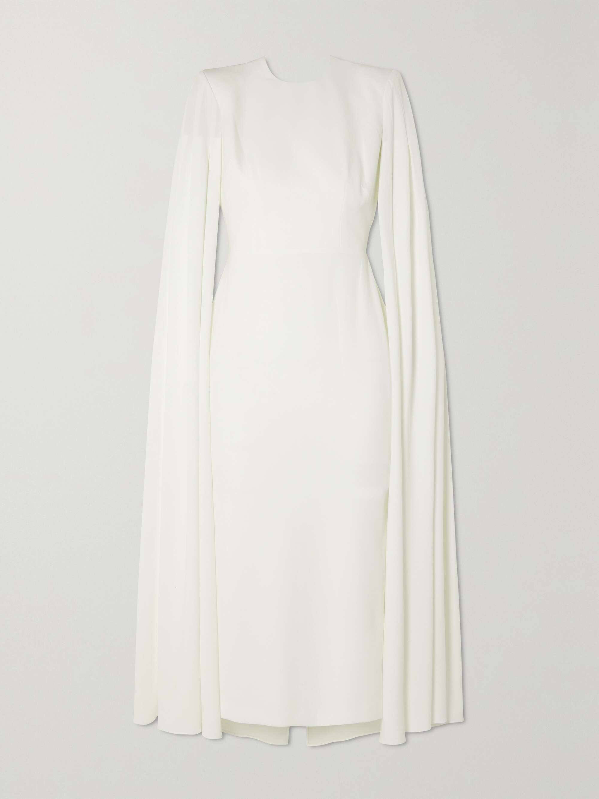 ALEX PERRY Kennedy cape-effect satin-crepe midi dress | NET-A-PORTER