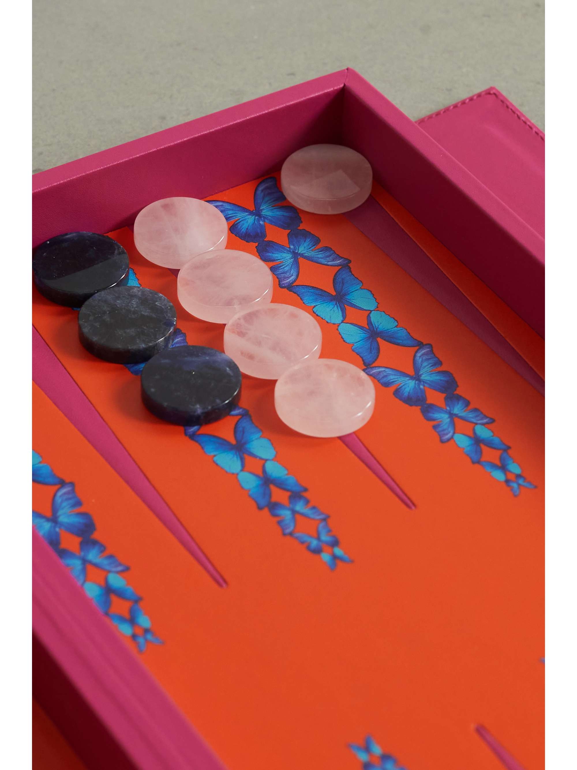 ALEXANDRA LLEWELLYN Travel leather backgammon set