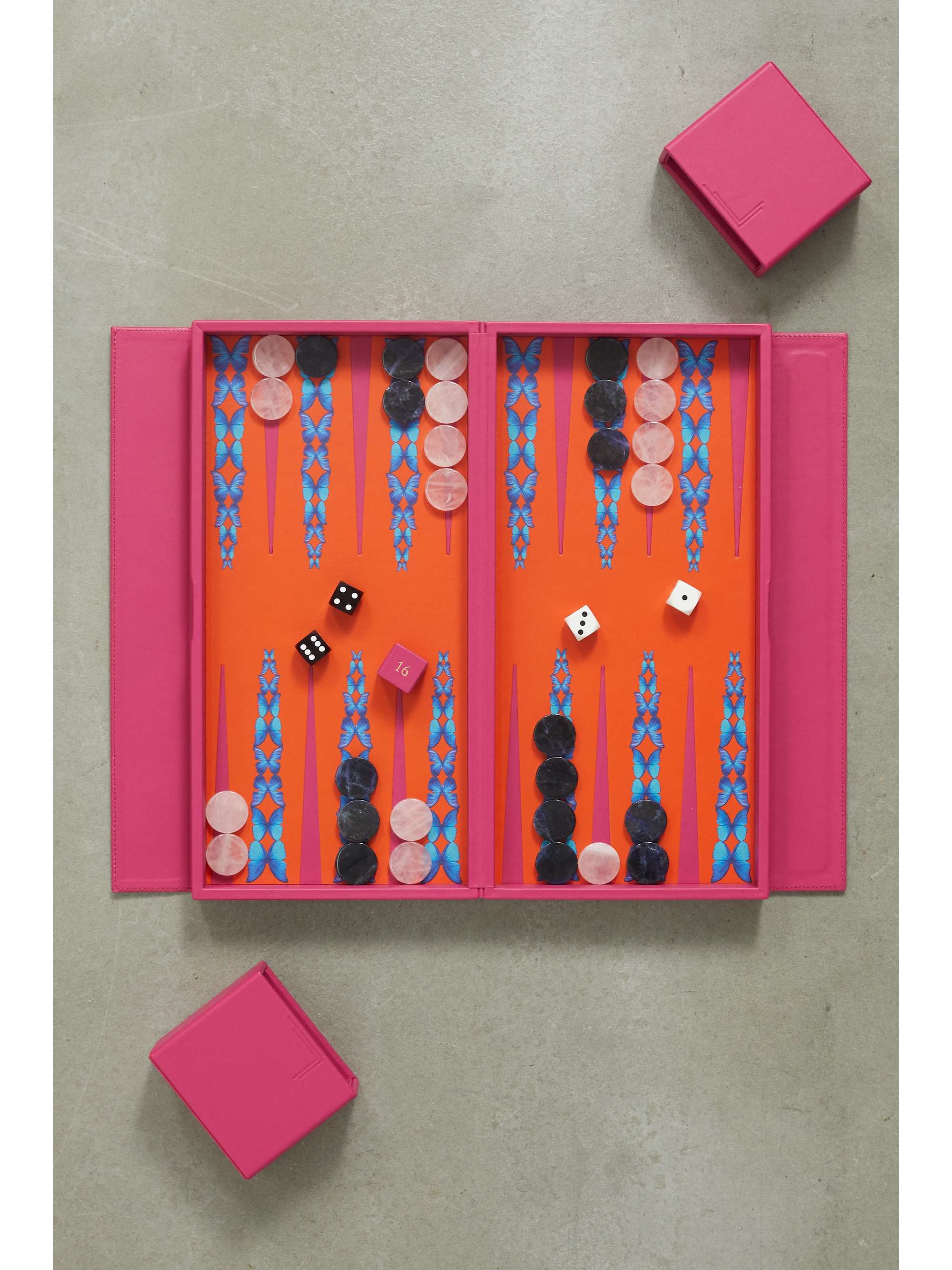 ALEXANDRA LLEWELLYN Travel leather backgammon set