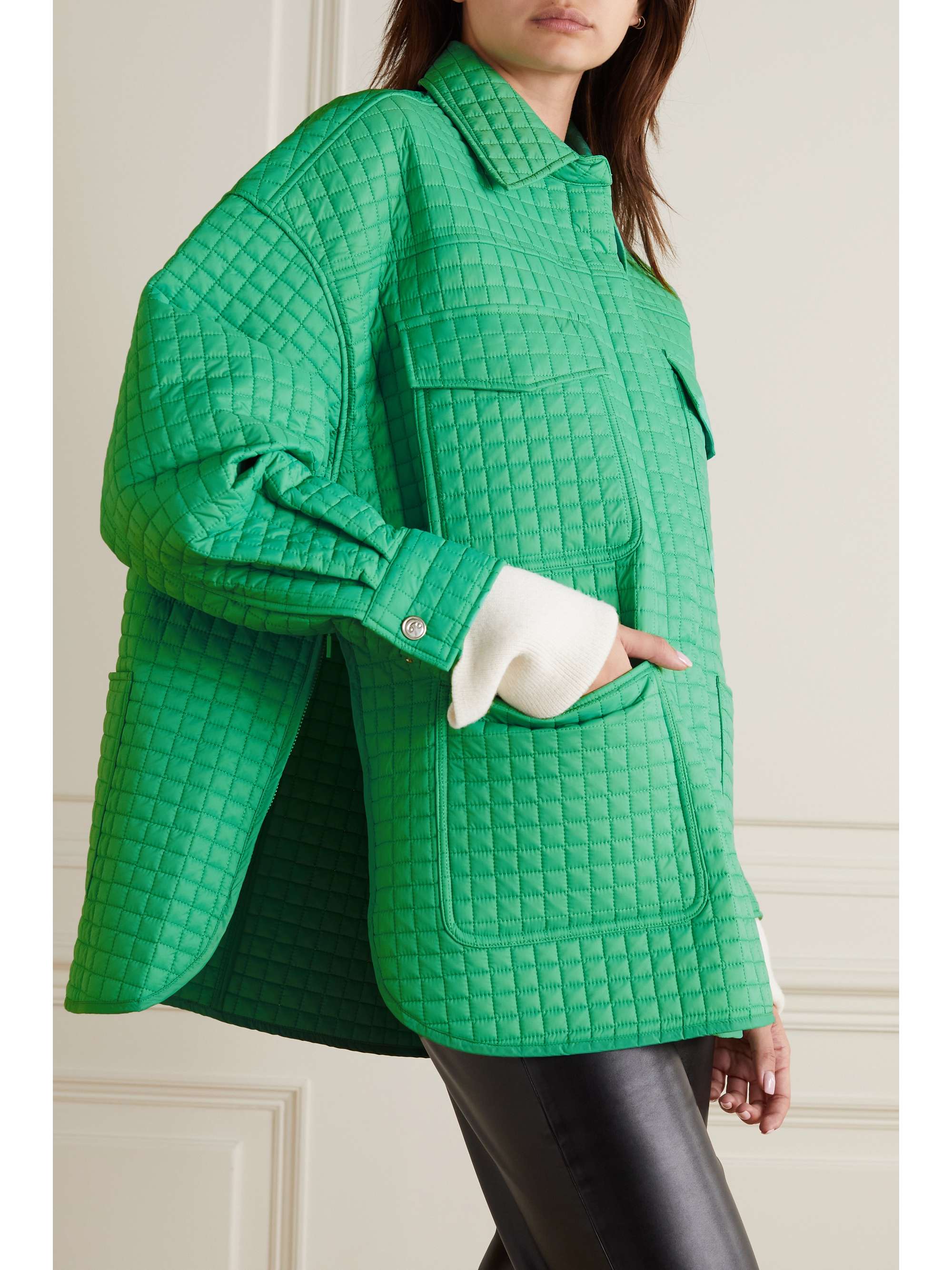 Green Atina oversized quilted recycled 