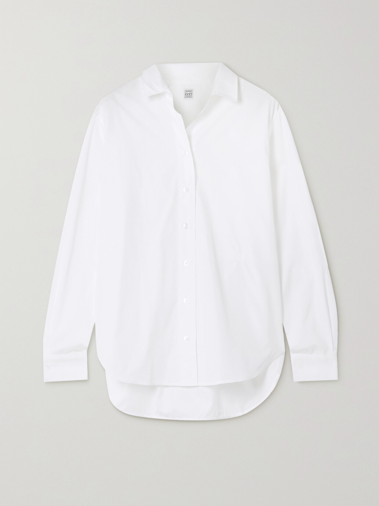 Totême Toteme Oversized Poplin Tux Shirt White In White