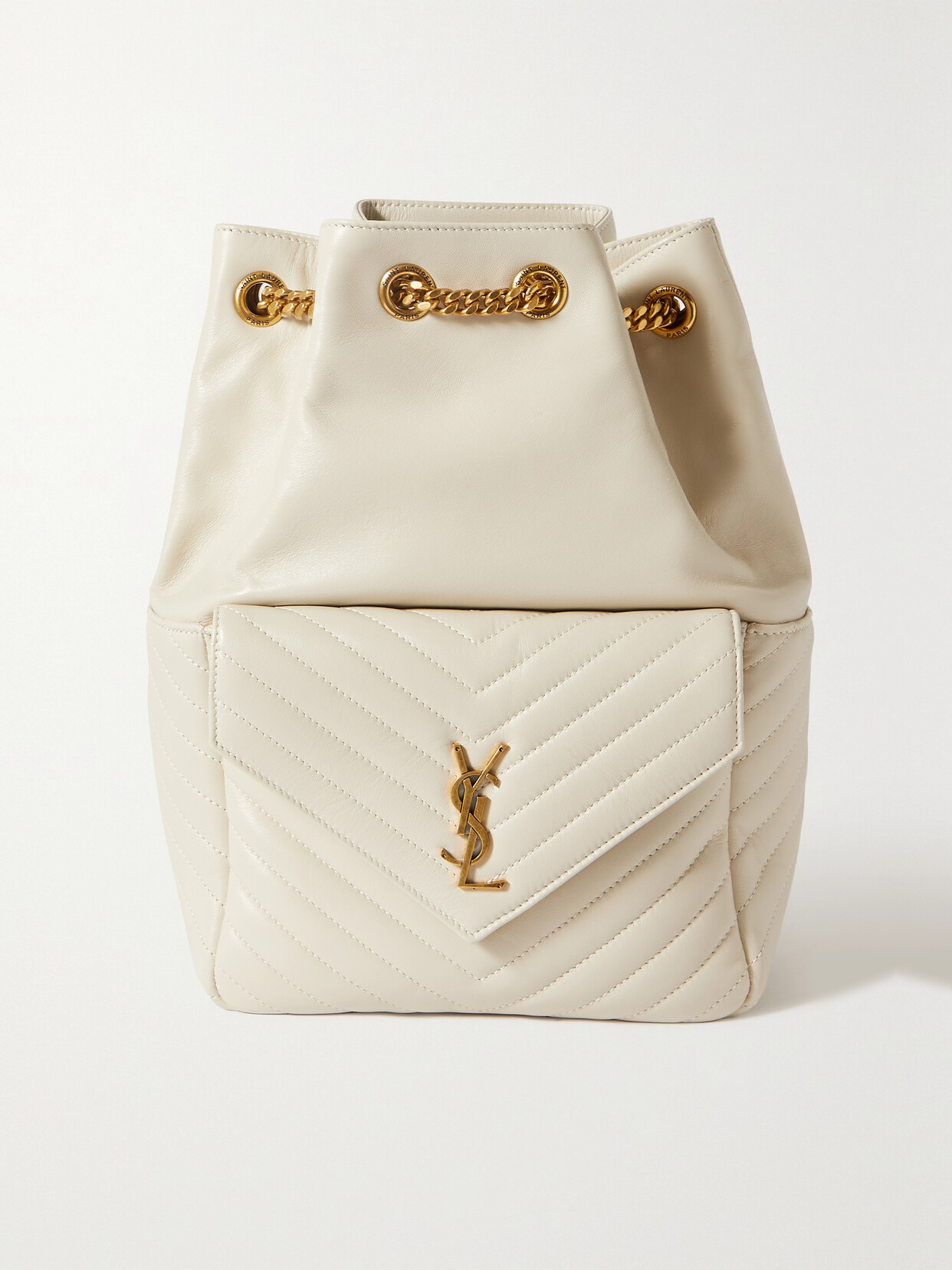 Saint Laurent Joe Quilted Leather Backpack In Crema Soft ModeSens