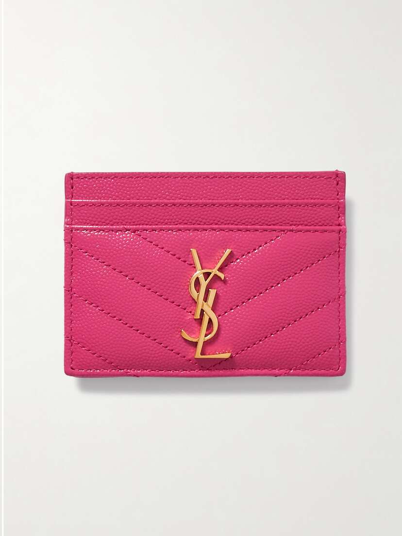 Saint Laurent Monogramme Quilted Textured-leather Cardholder