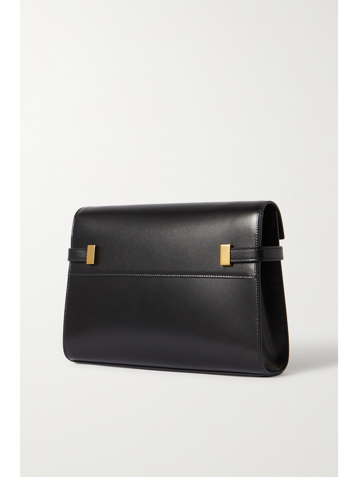 Shop Saint Laurent Manhattan Small Leather Shoulder Bag In Black