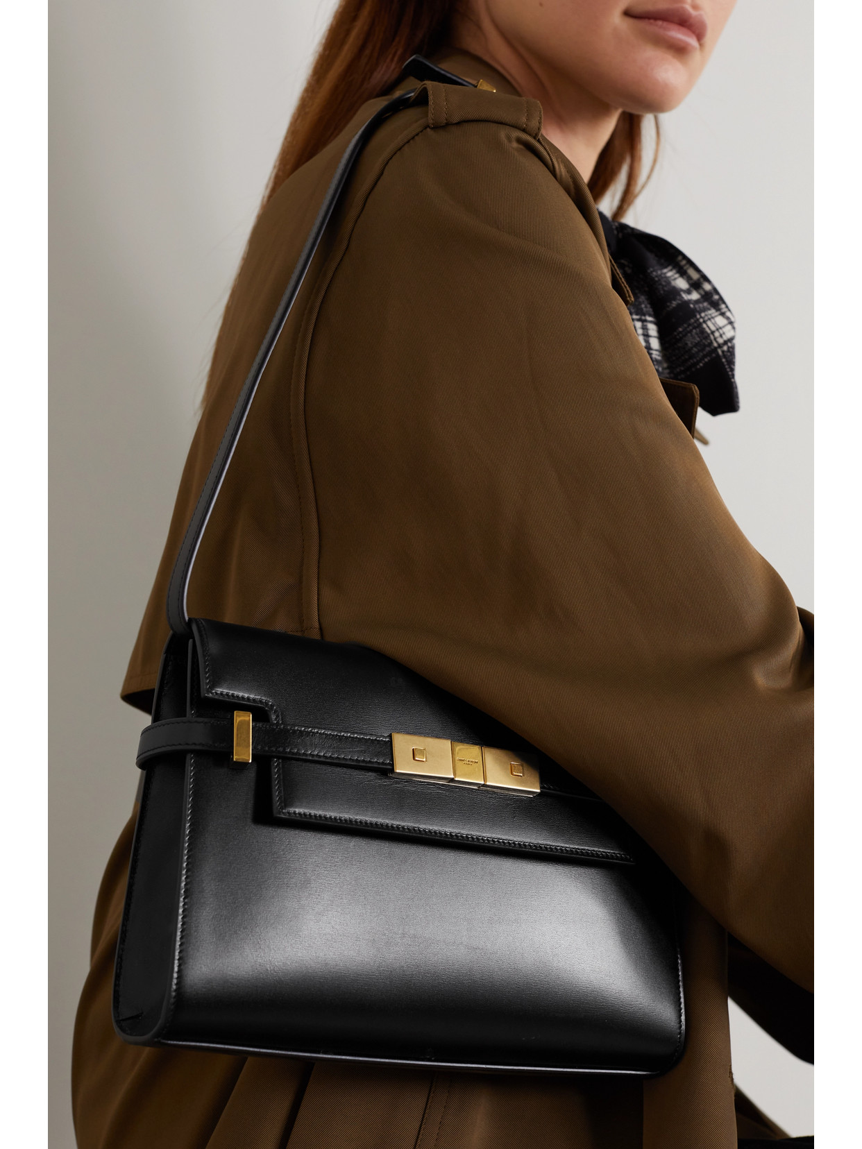 Saint Laurent Small Manhattan Shoulder Bag In Black