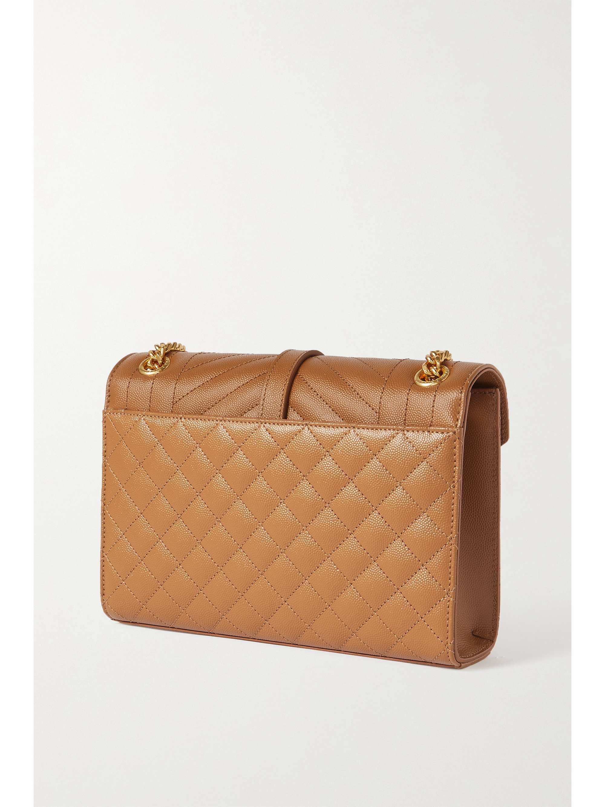 saint laurent envelope quilted textured leather shoulder bag