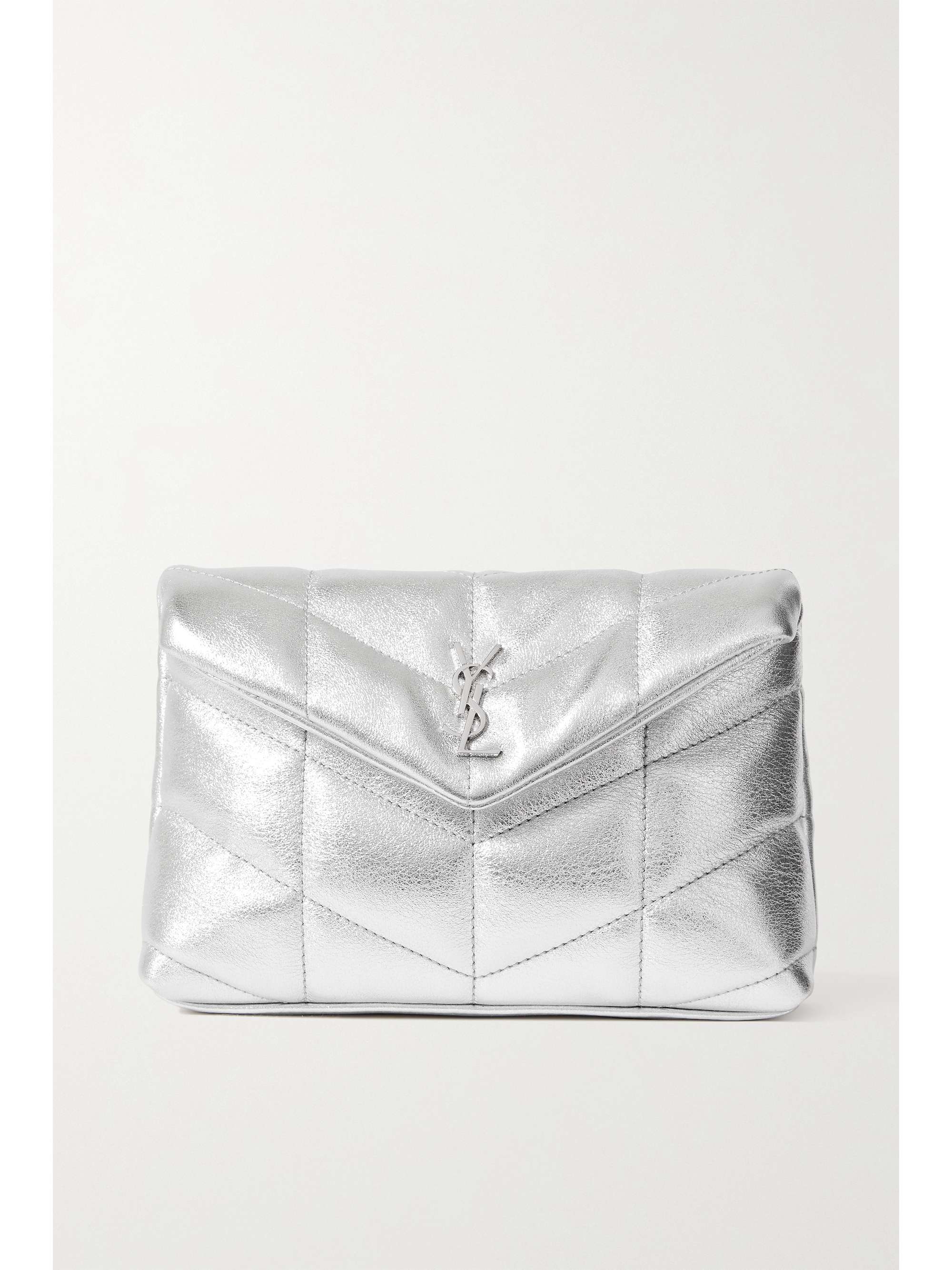 small silver clutch