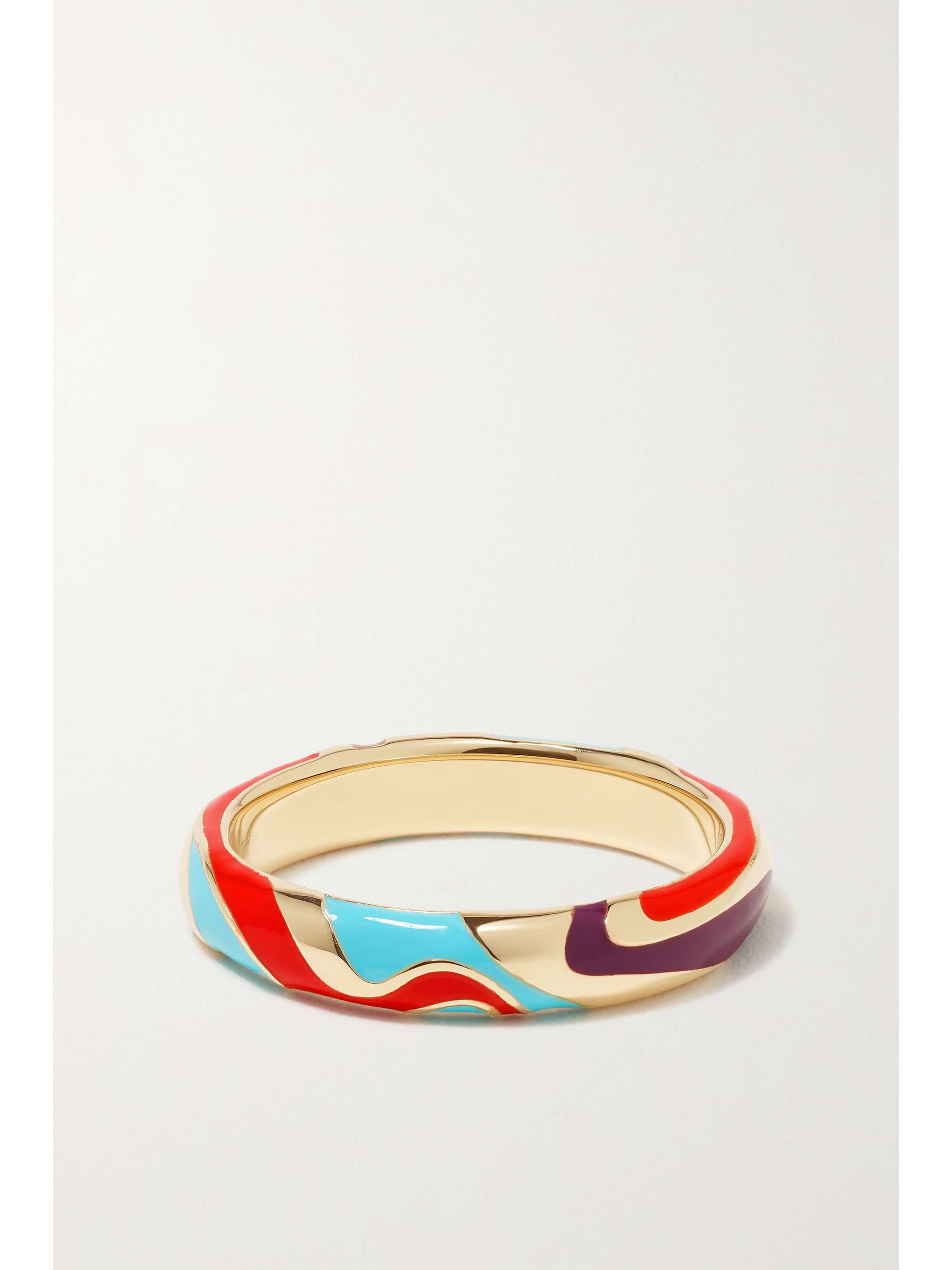ALISON LOU Trippy 14-karat gold enamel ring