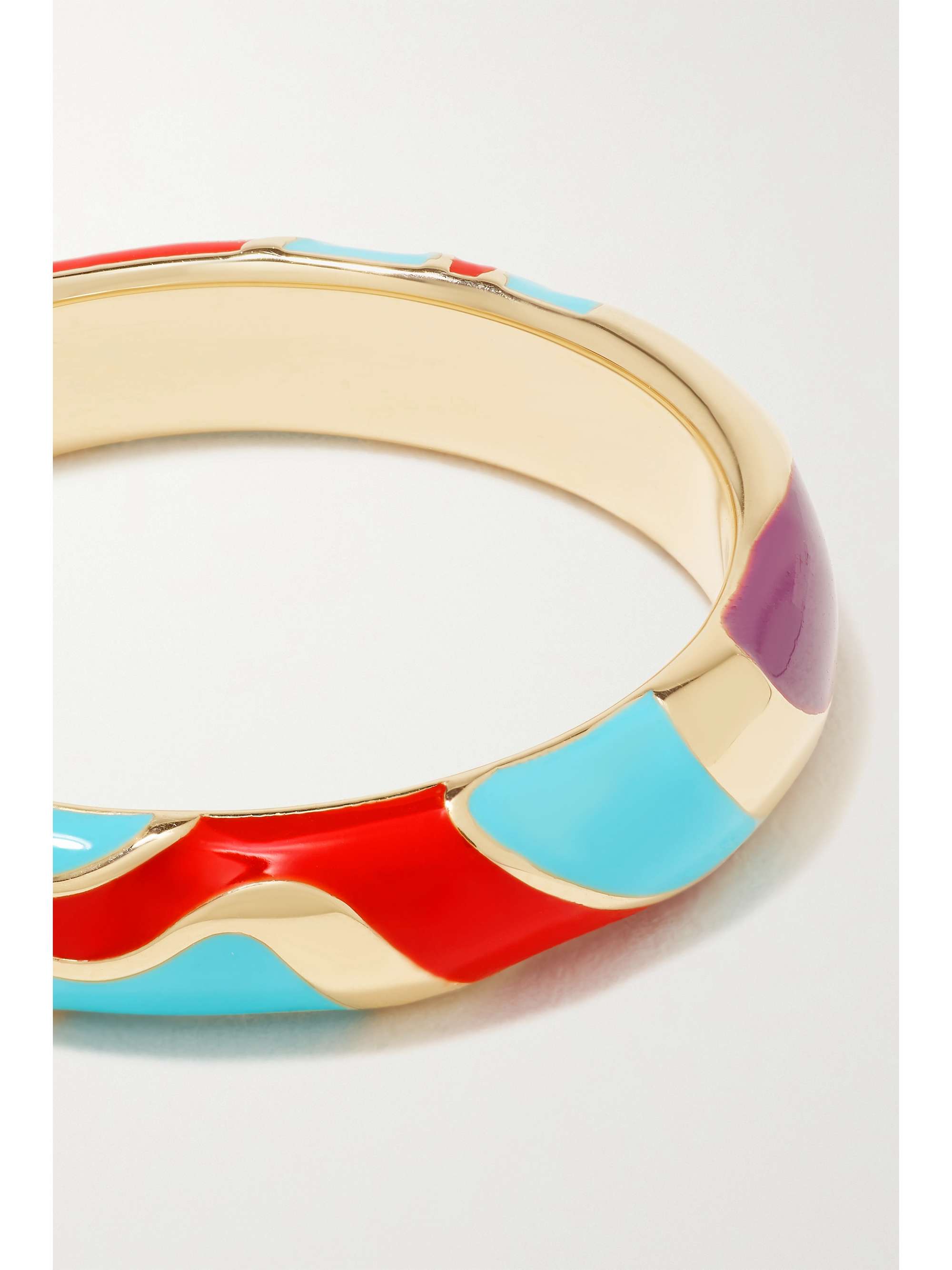 ALISON LOU Trippy 14-karat gold enamel ring