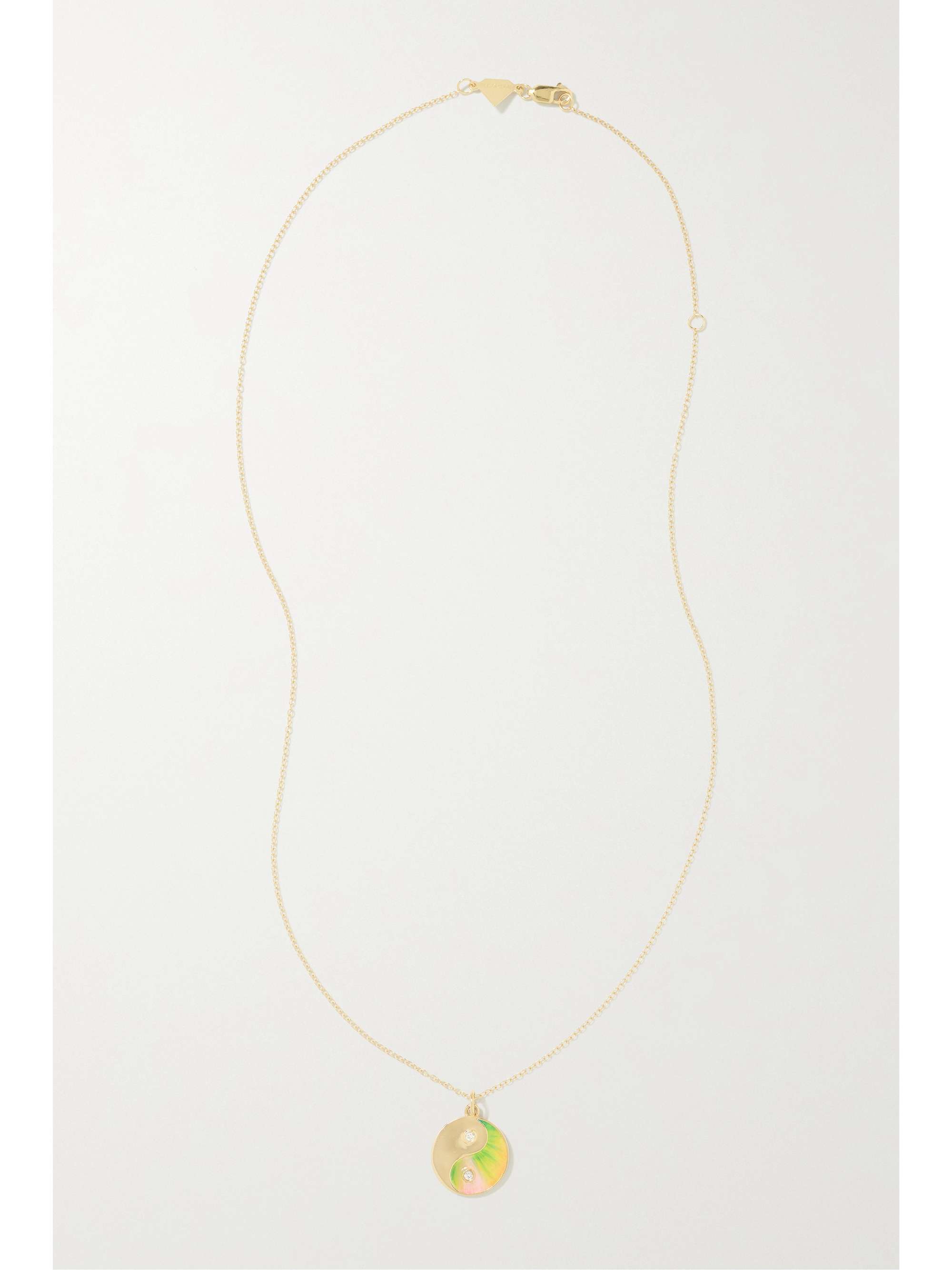ALISON LOU All You Need 14-karat gold, enamel and diamond necklace