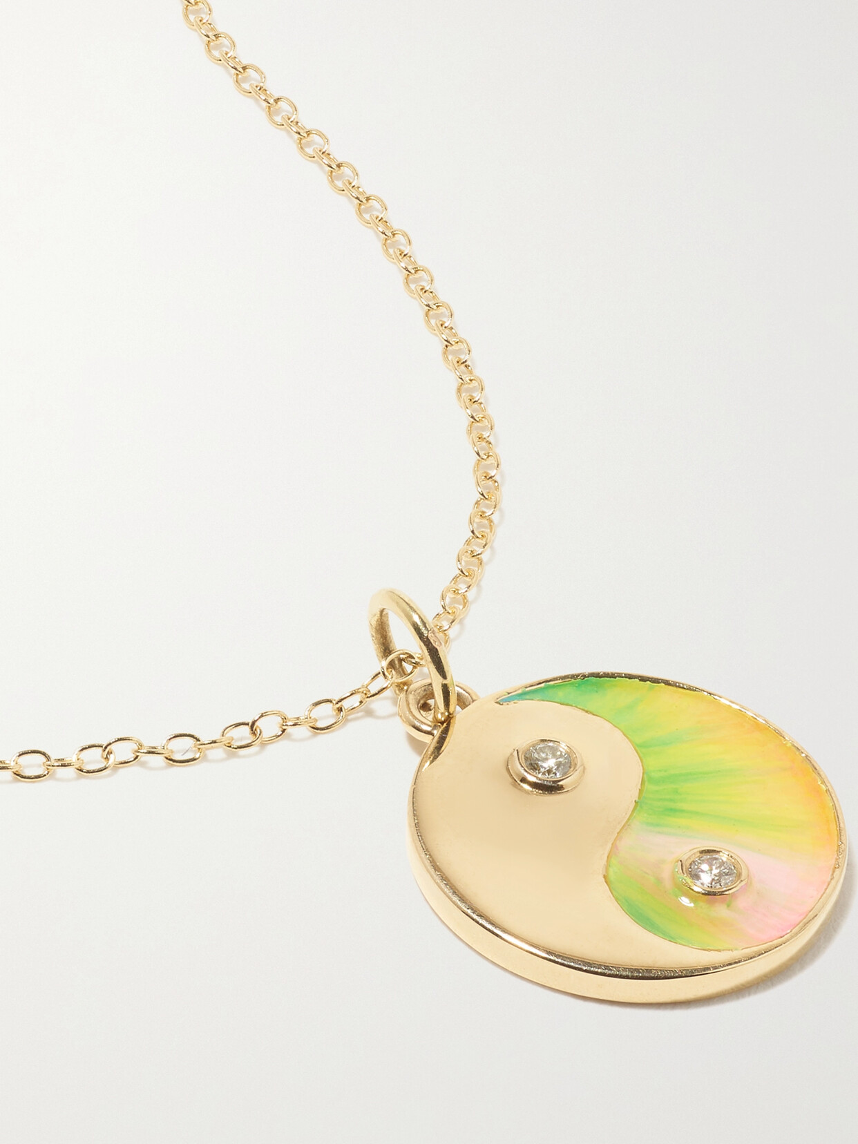 Alison Lou - All You Need 14-karat Gold, Enamel And Diamond Necklace - one size 22 Awaiting product image