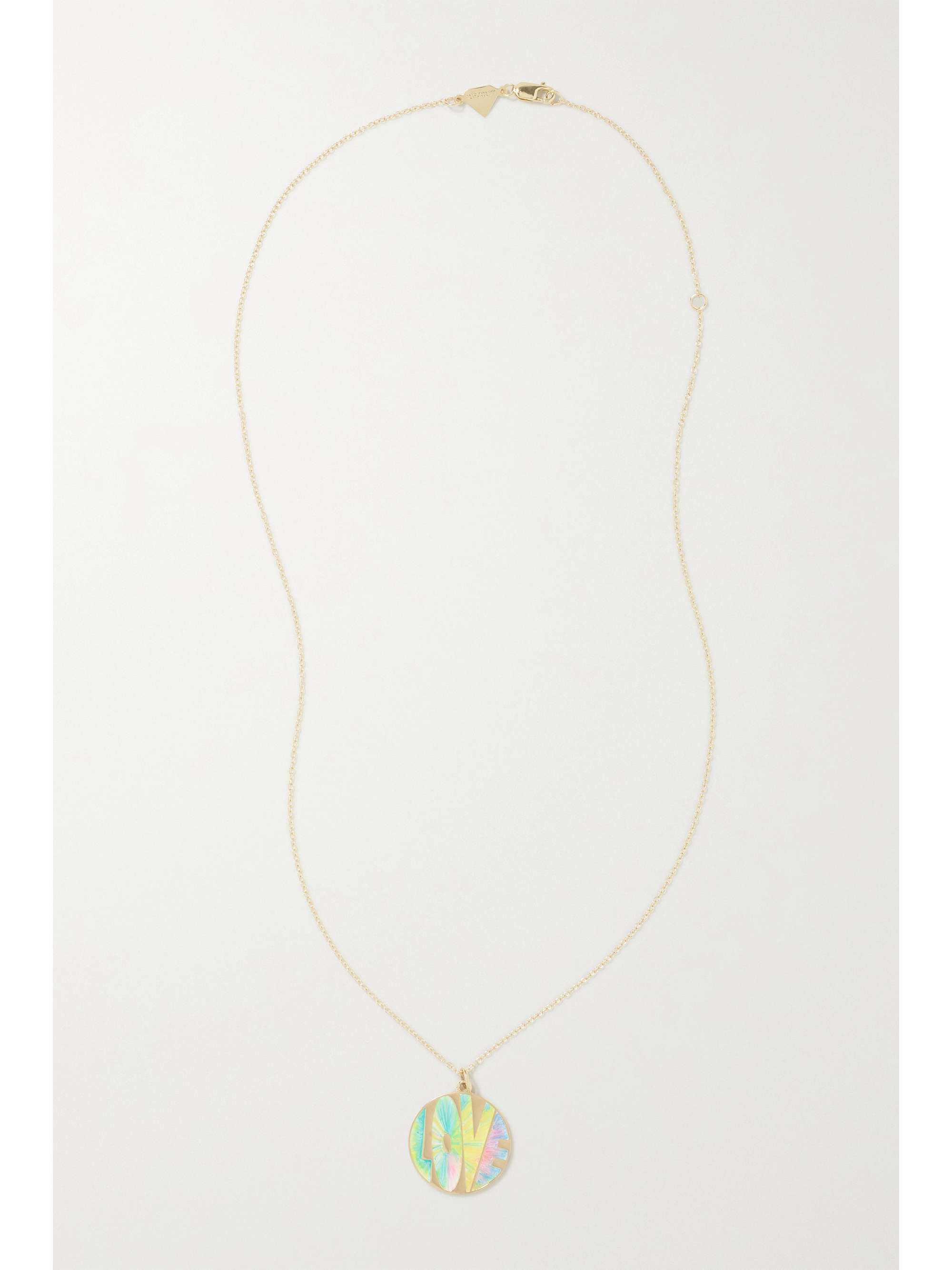 ALISON LOU All You Need 14-karat gold and enamel necklace
