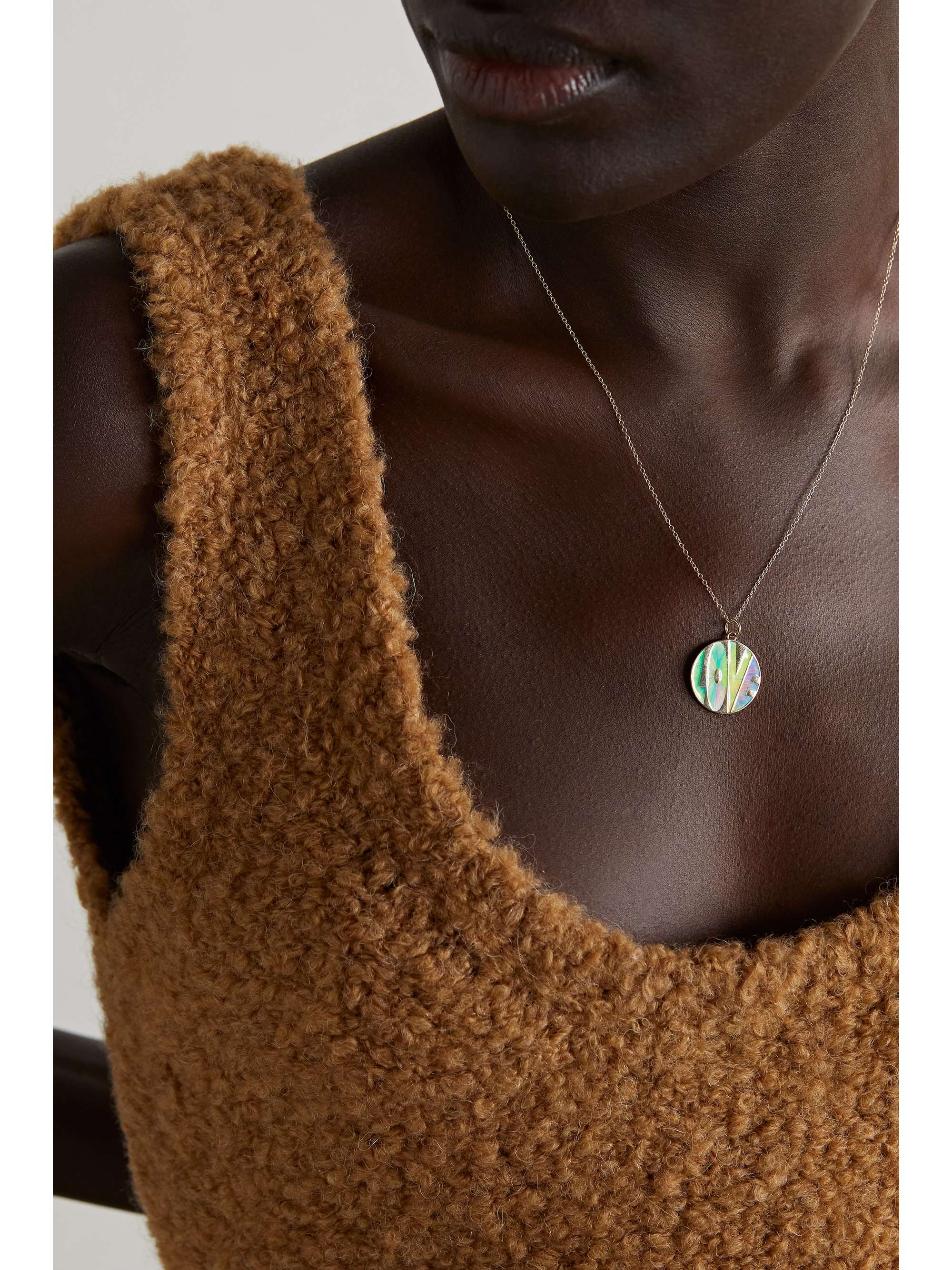 ALISON LOU All You Need 14-karat gold and enamel necklace