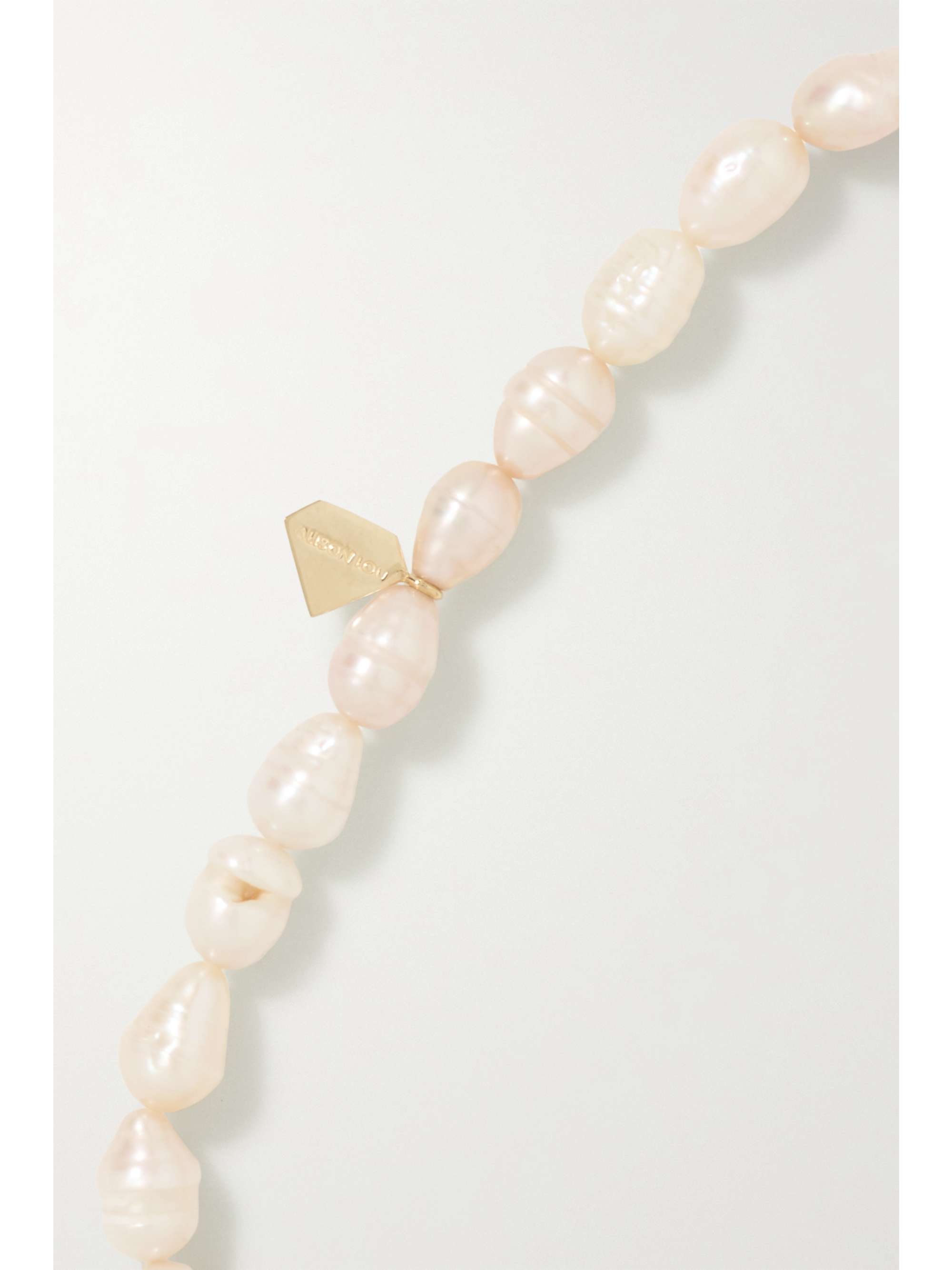 ALISON LOU Magic Shroom 14-karat gold, pearl, enamel and diamond bracelet