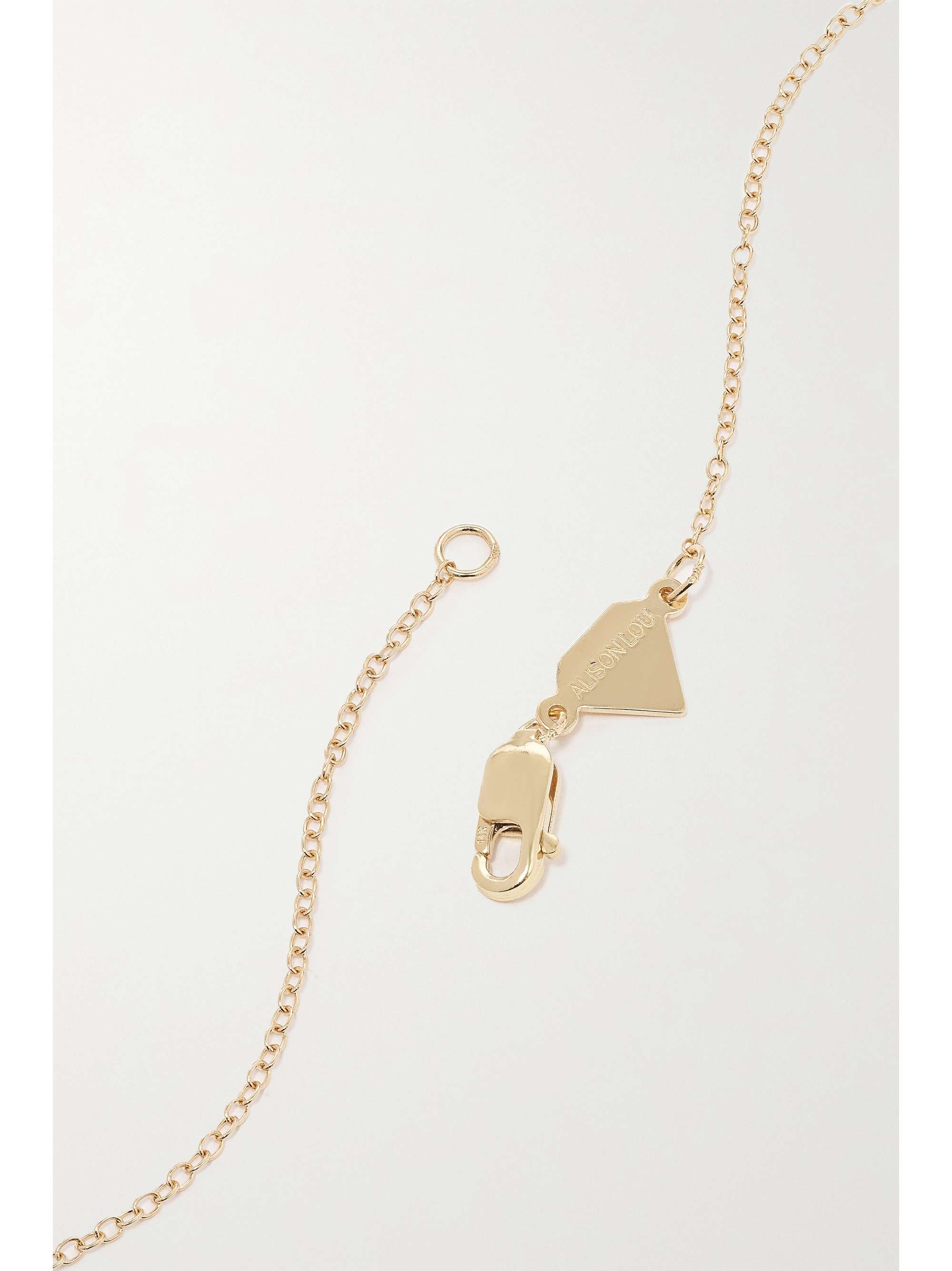 ALISON LOU Stellar Letter 14-karat gold, enamel and diamond necklace