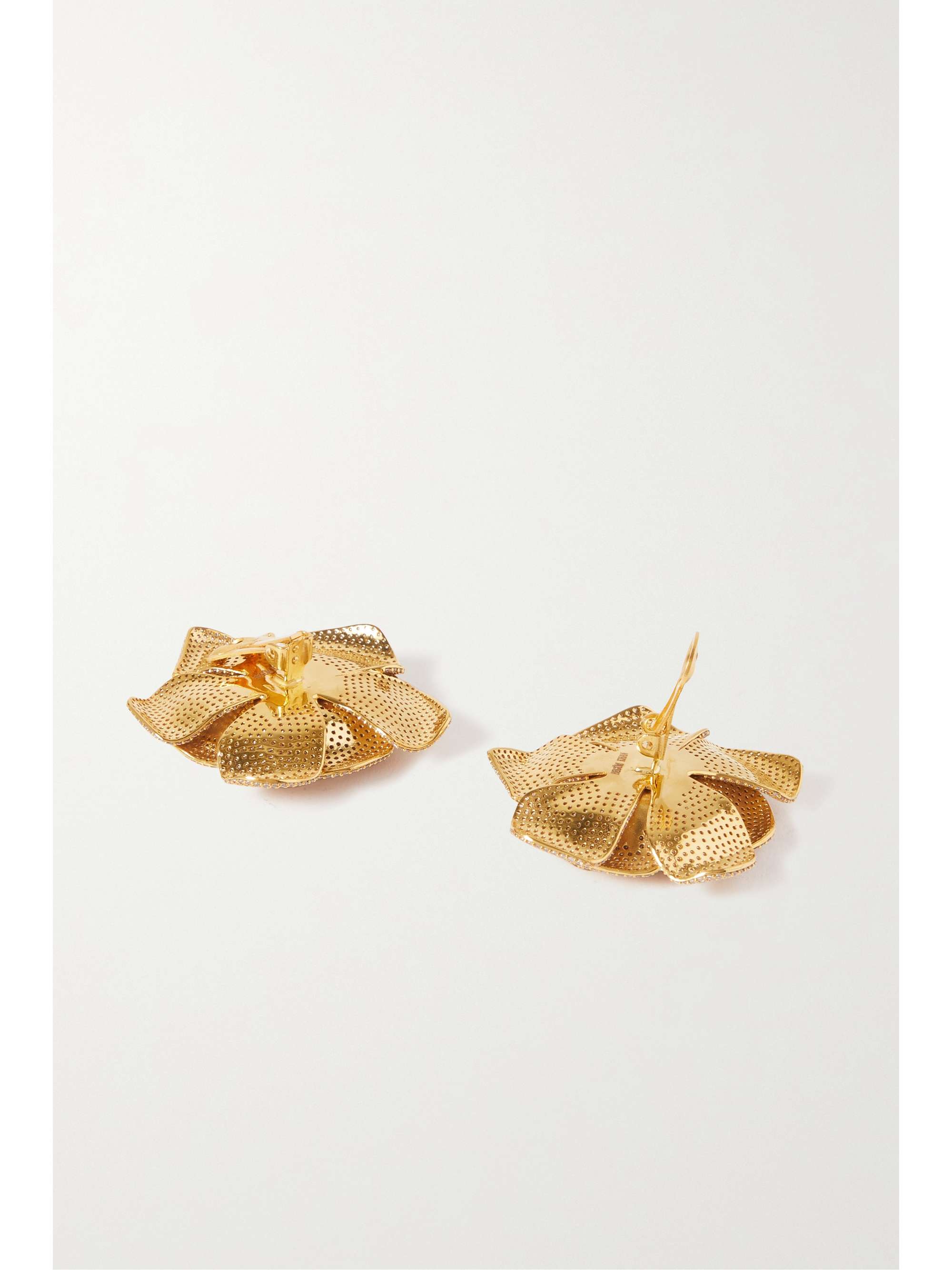 BEGÜM KHAN Gold-plated zirconia clip earrings