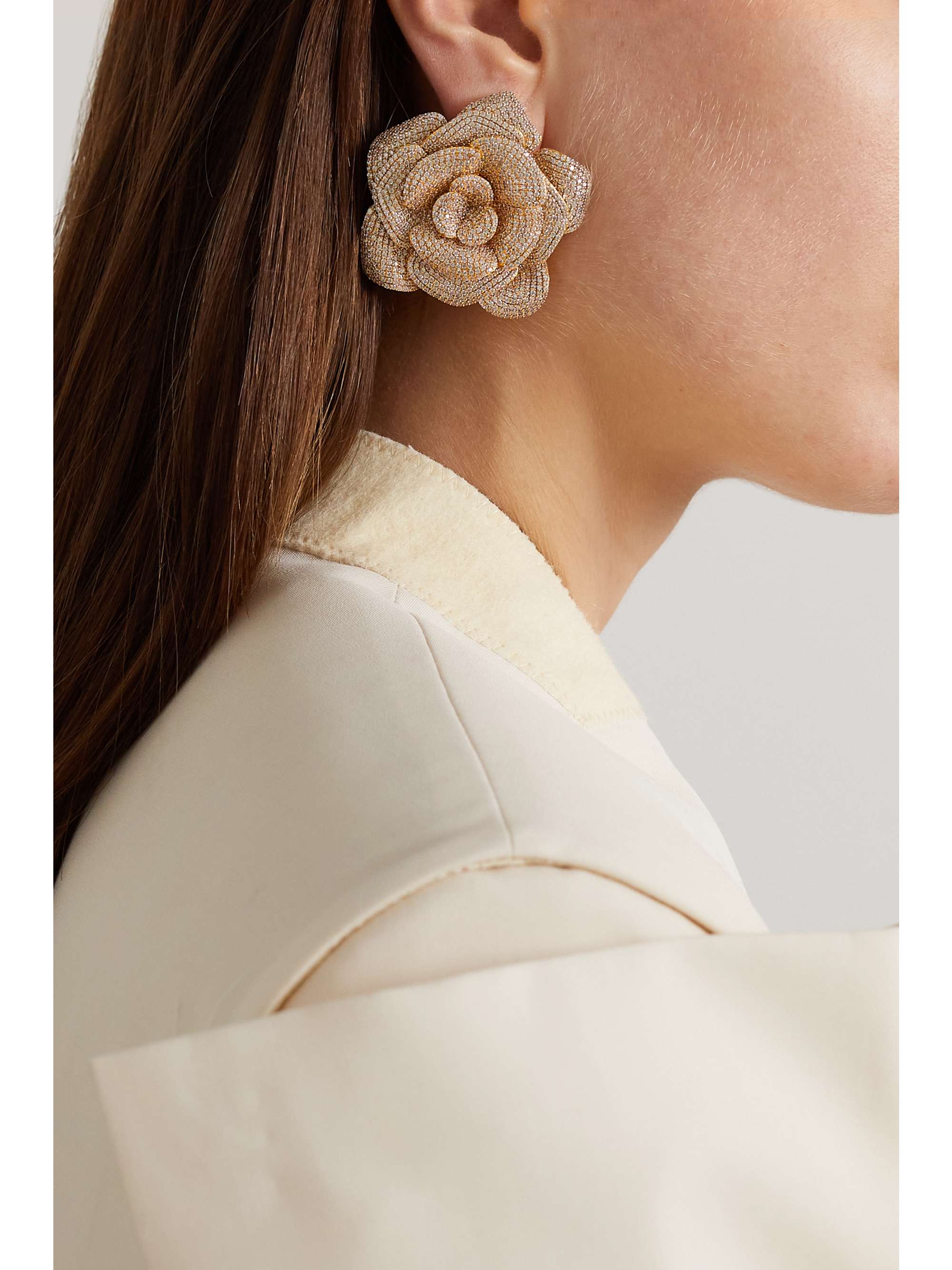 BEGÜM KHAN Gold-plated zirconia clip earrings