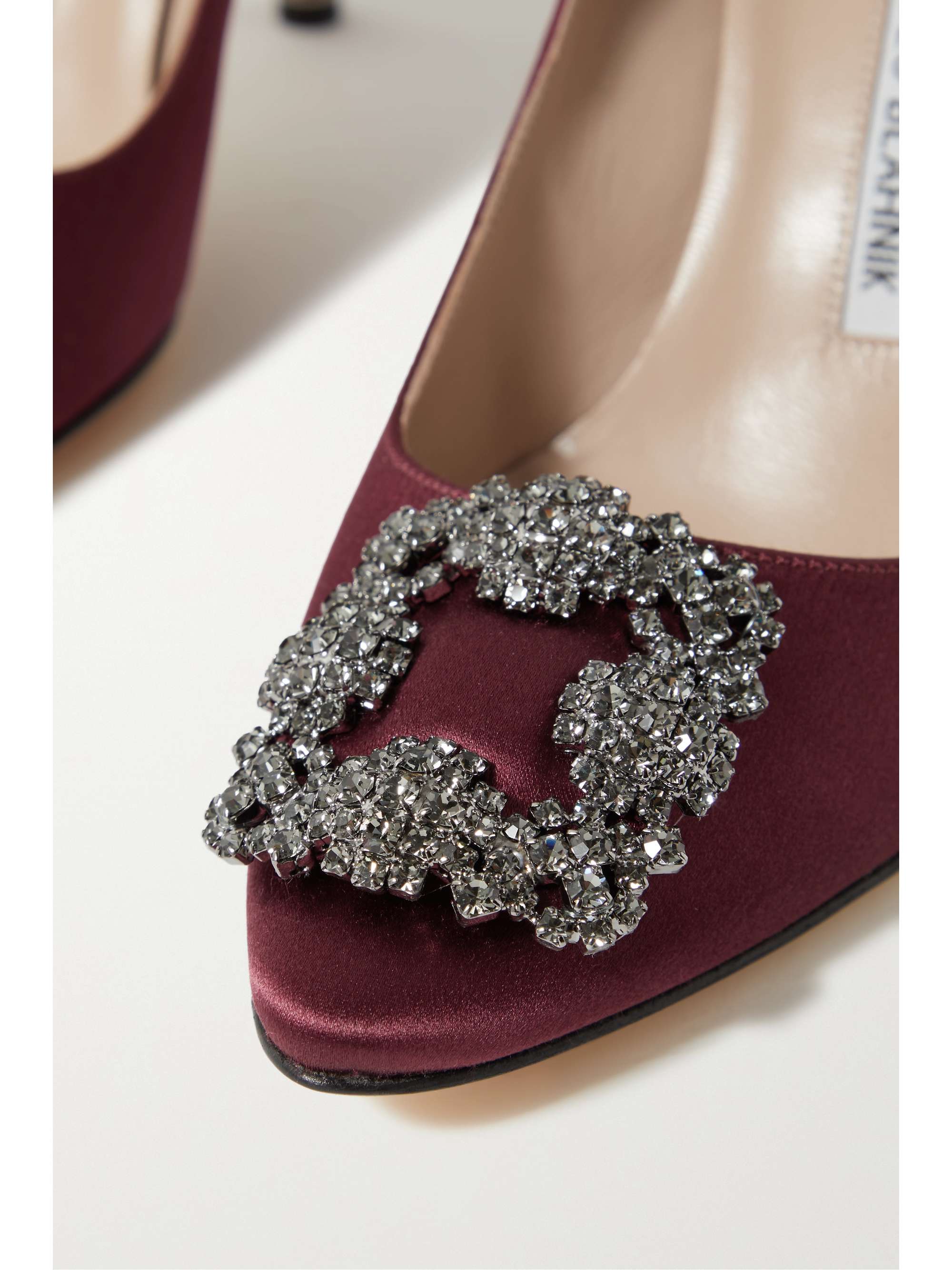 MANOLO BLAHNIK Hangisi 90 crystal-embellished velvet pumps