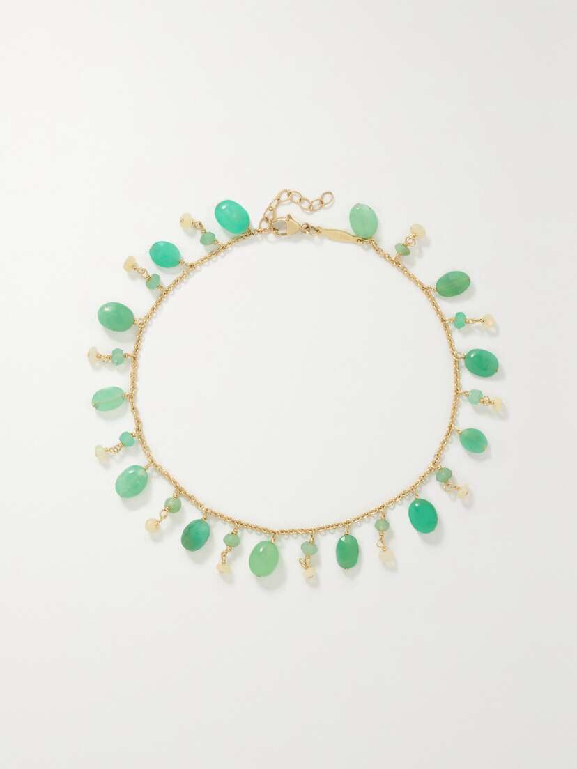 Jacquie Aiche 14-karat , Chrysoprase And Opal Anklet - One size