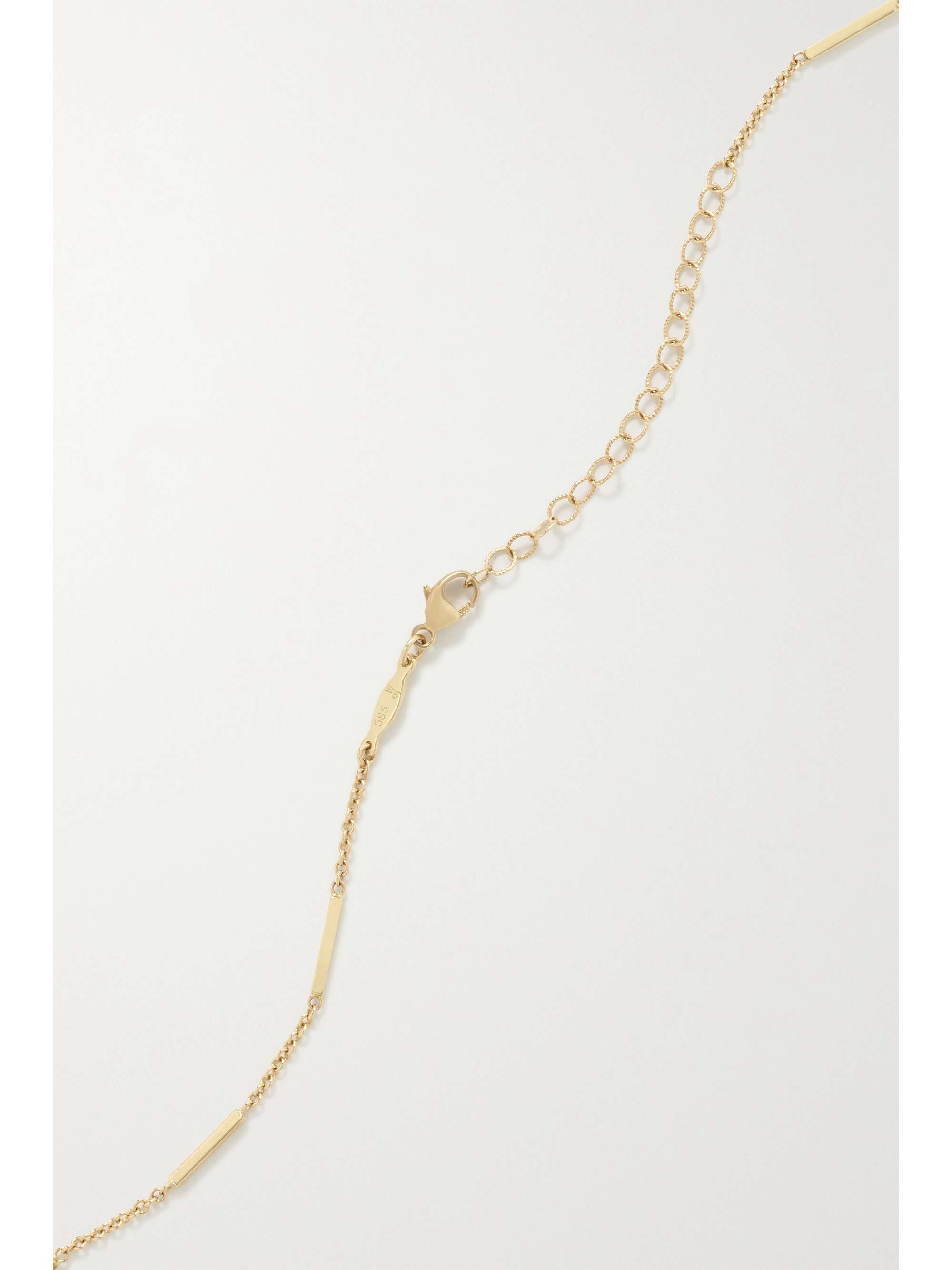 JACQUIE AICHE Shaker 14-karat gold, moonstone and diamond necklace
